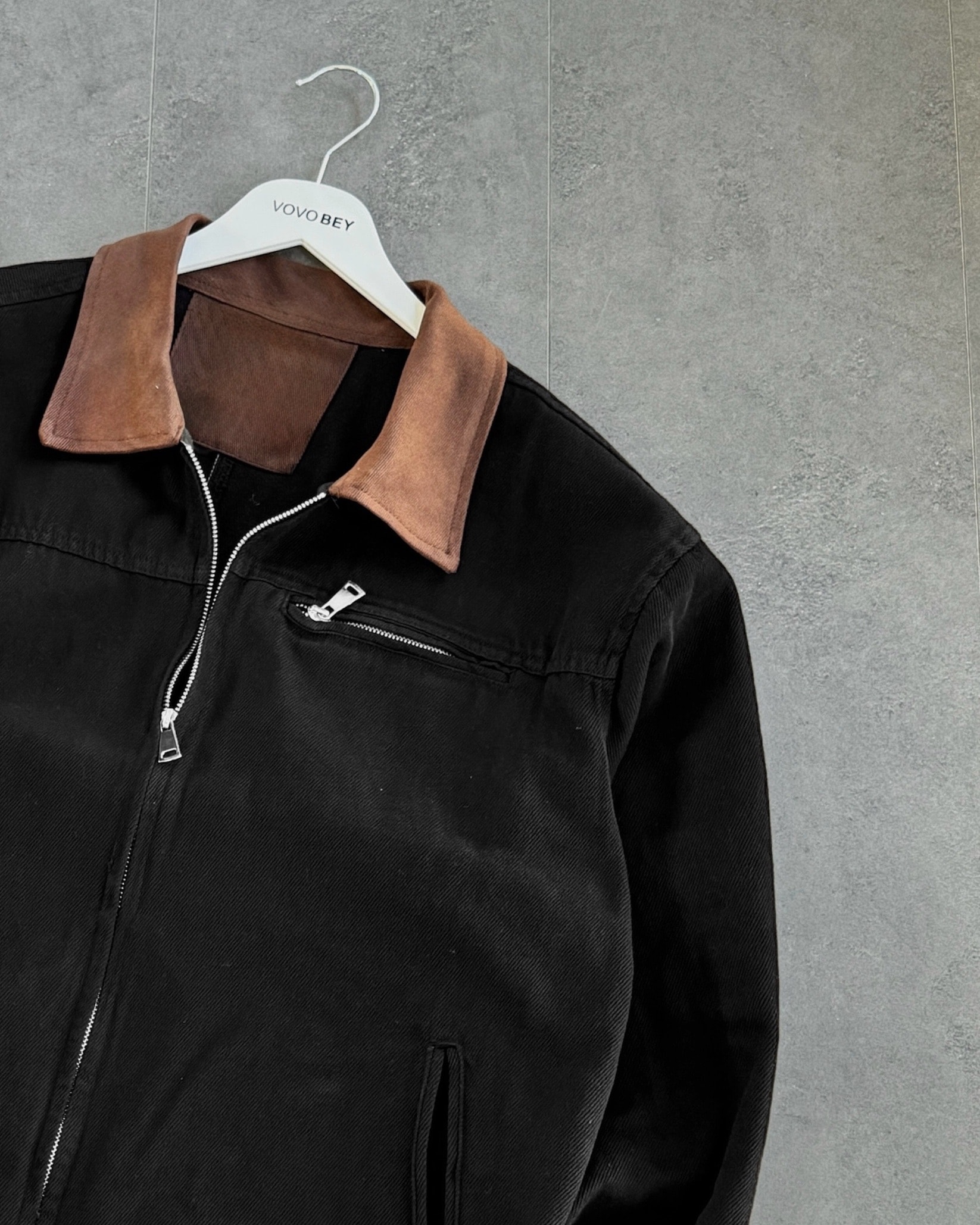 Yaka Detaylı Gabardin Ceket (VV407)