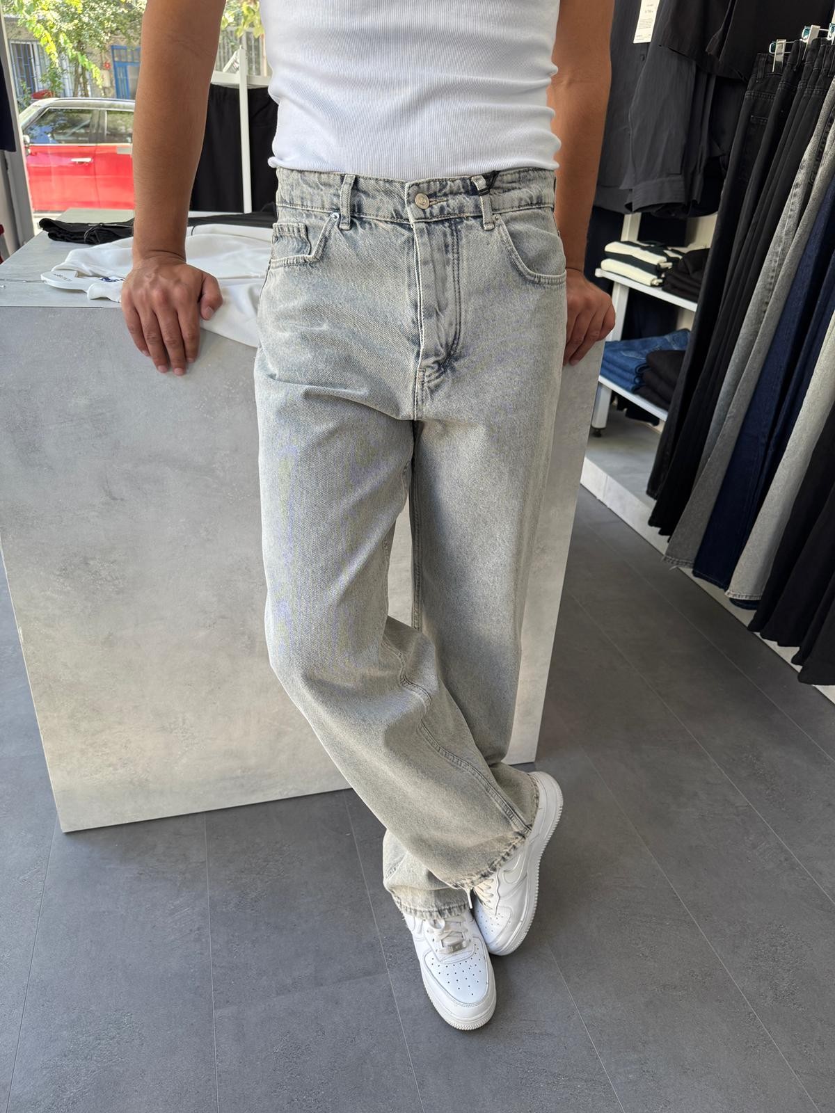  Regular Fit Baggy Kalıp Kot Pantolon (VV363) - Açık Mavi