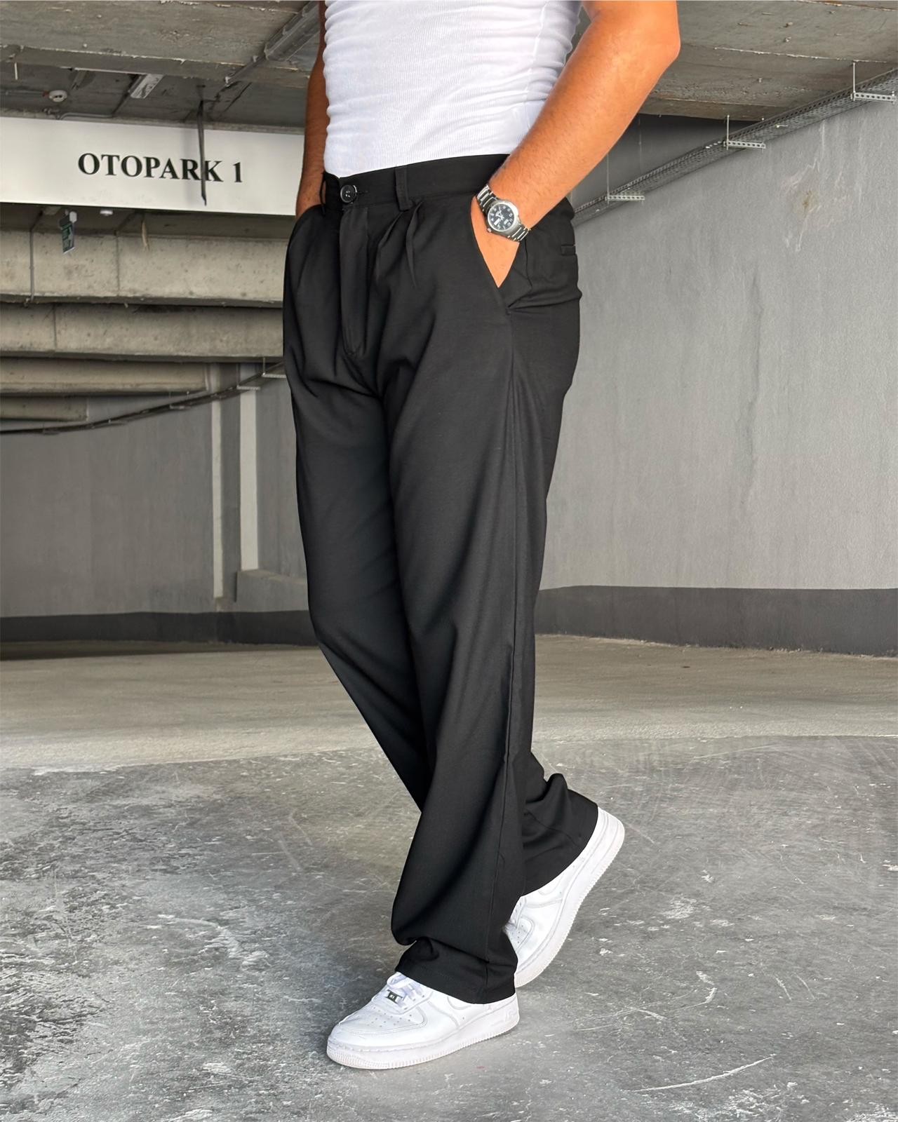 Giesto Baggy Kumaş Pantolon (VV354) - Siyah