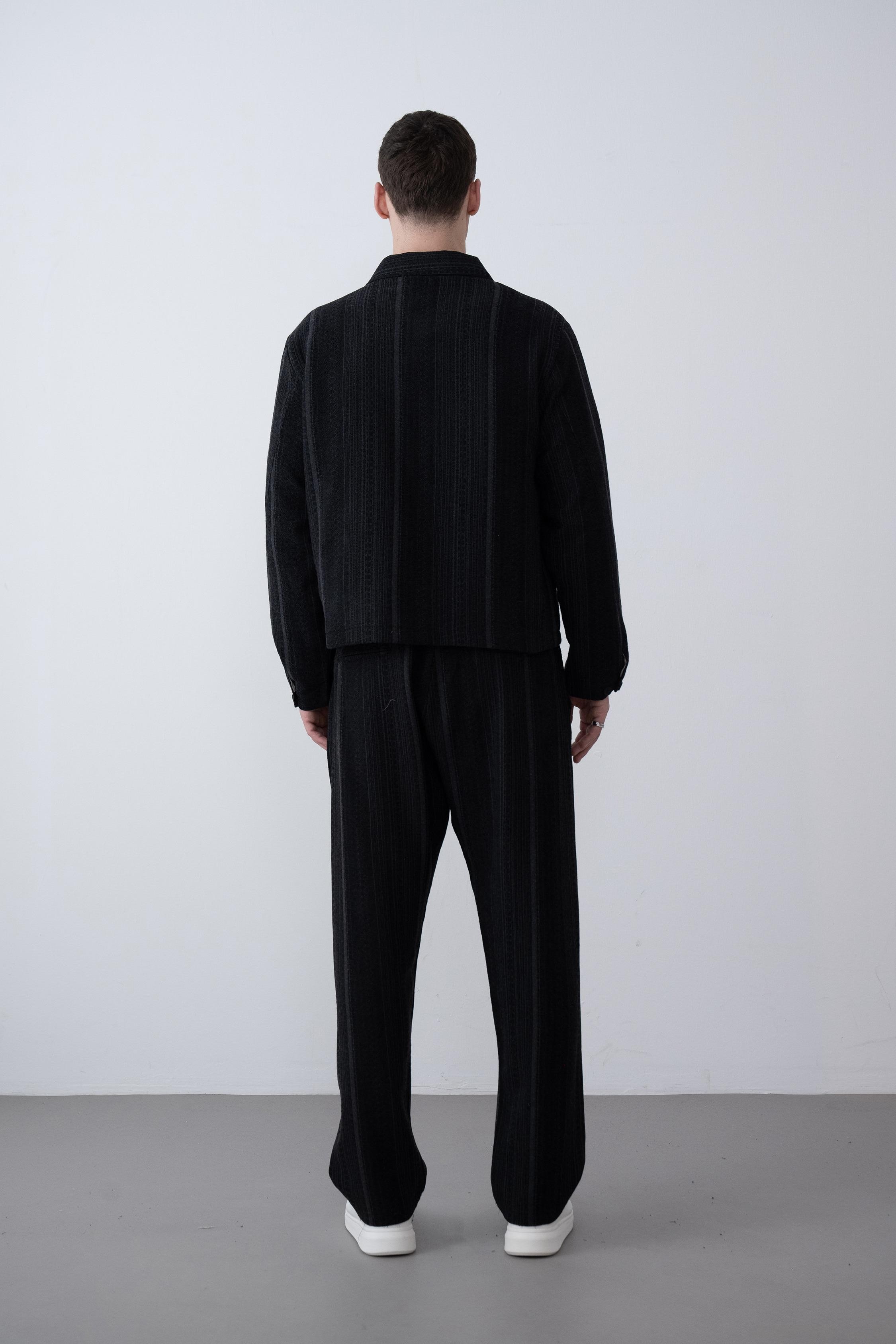 Etnik Desen Oversize Takım (VP103) - Siyah