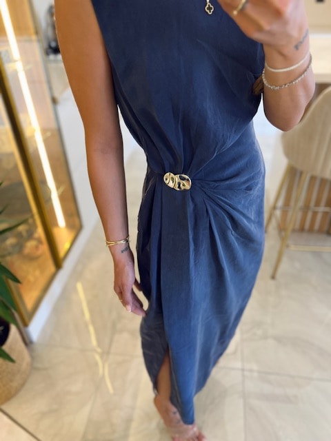 Key Leay Elbise - Indigo Renk