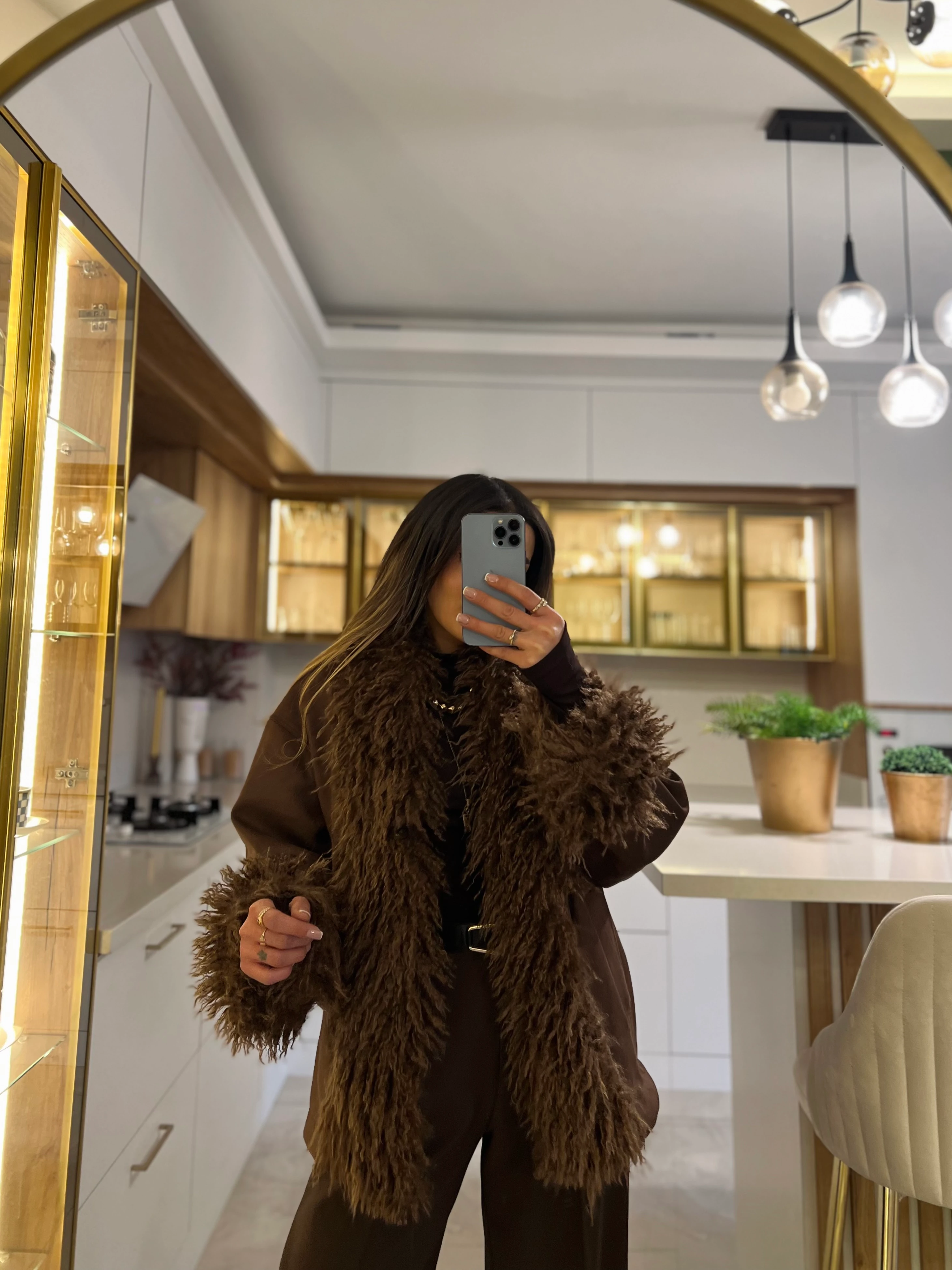 Kürk Detay Süet Palto