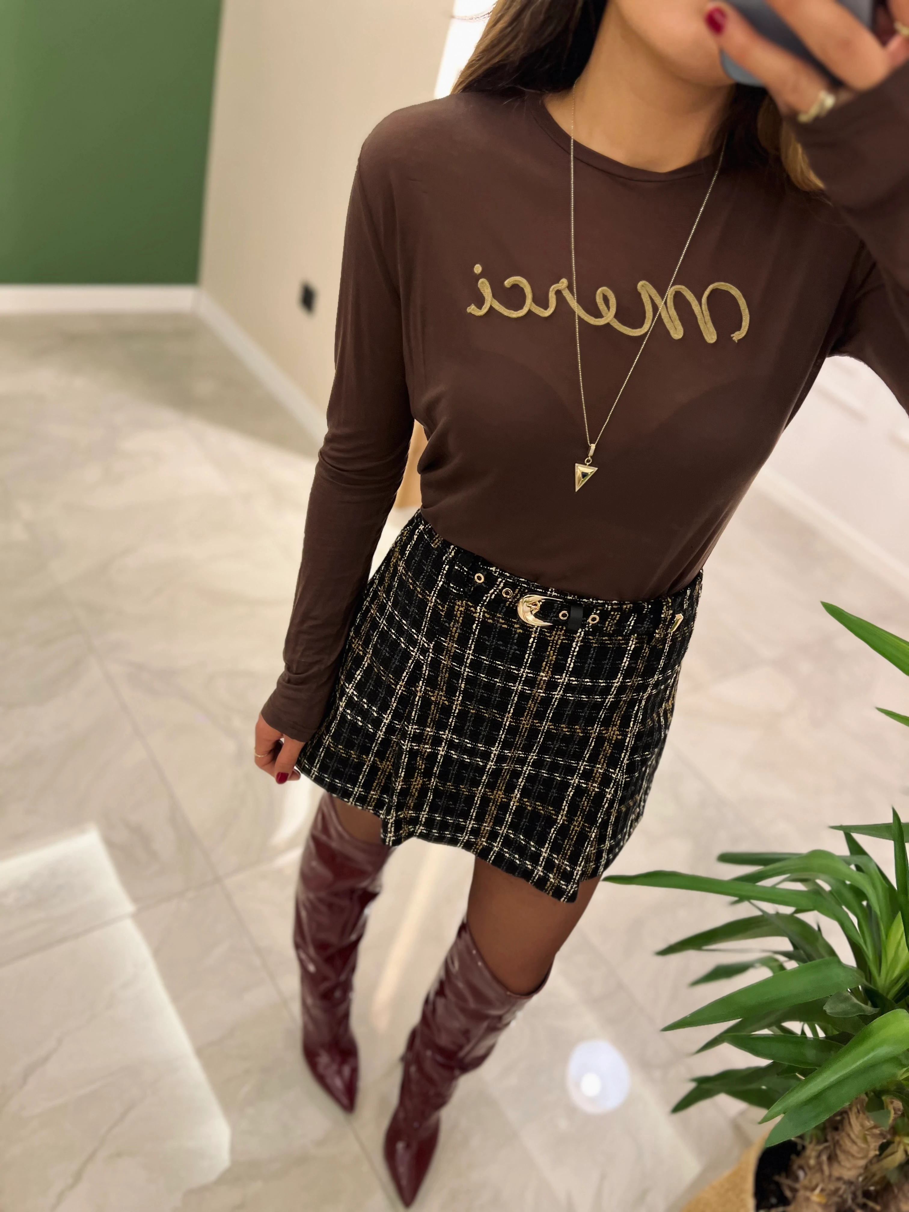 Ekose İçi Şortlu Etek