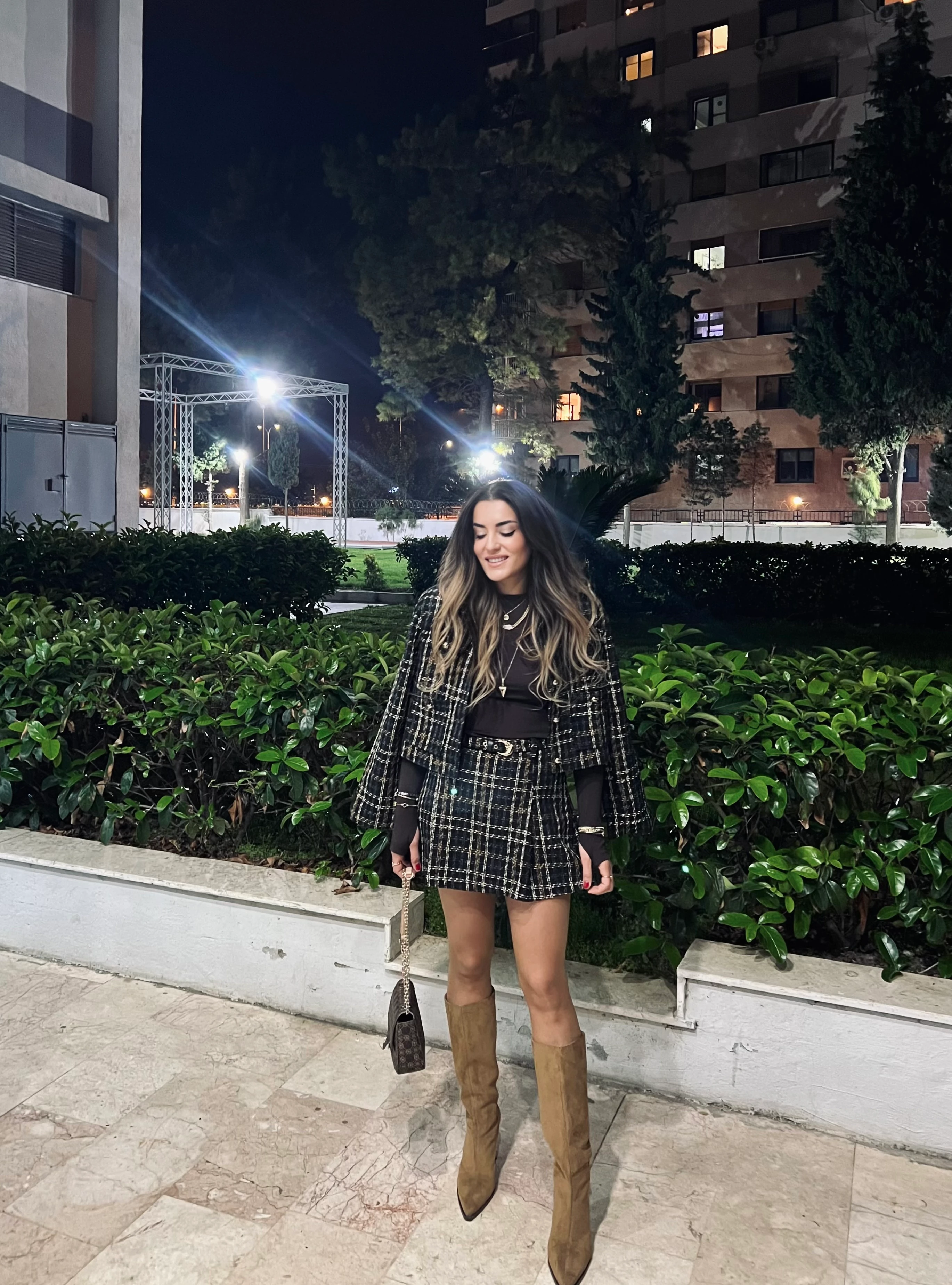 Ekose İçi Şortlu Etek