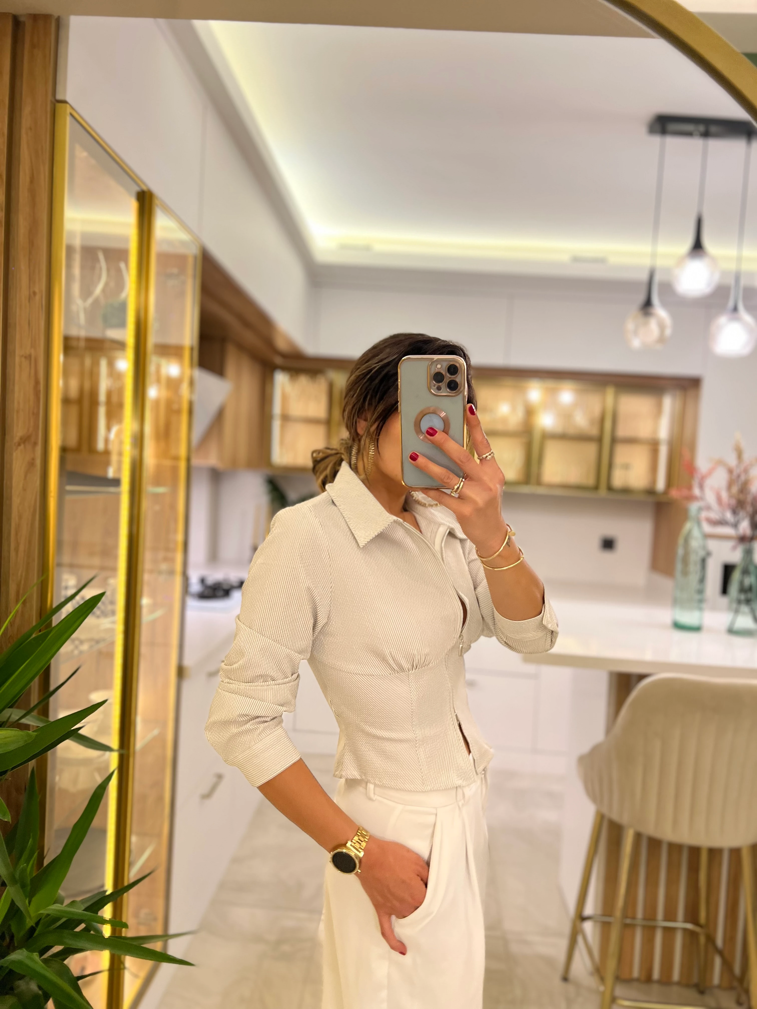 Fermuar Detay Gömlek