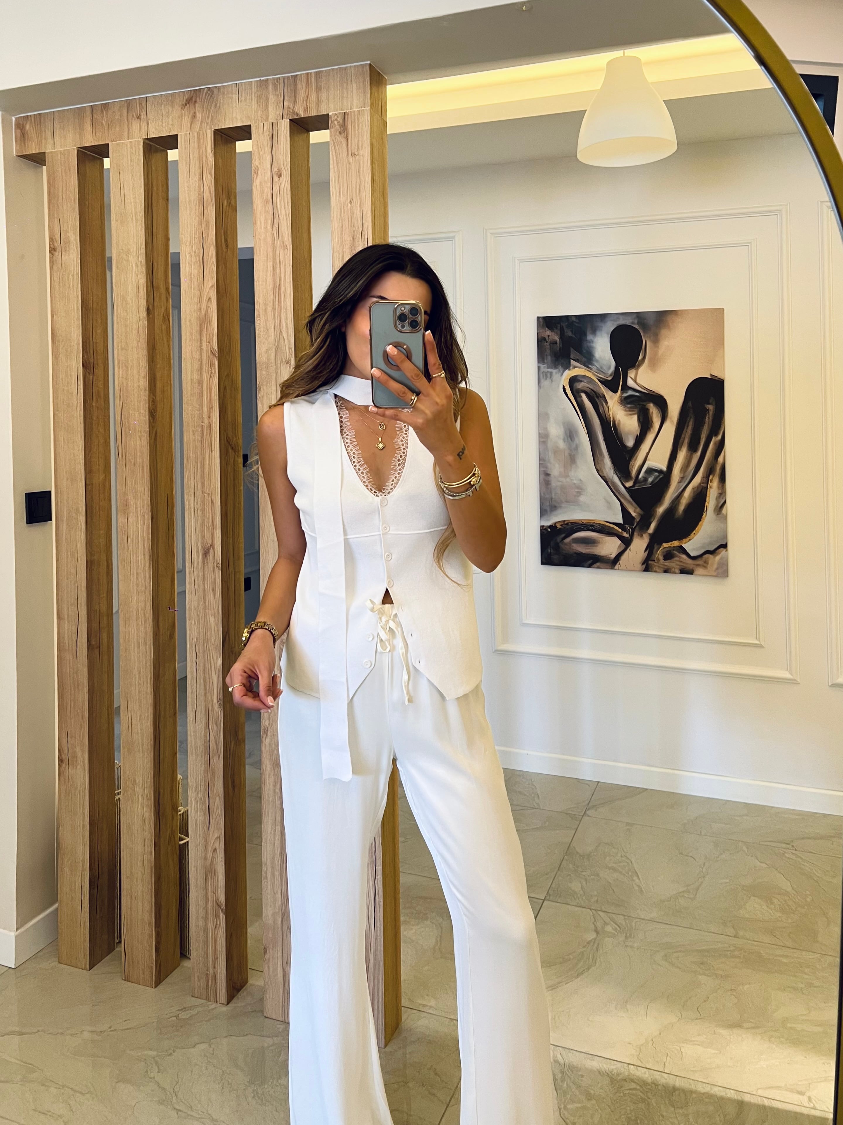 Beli Lastikli Saten Pants
