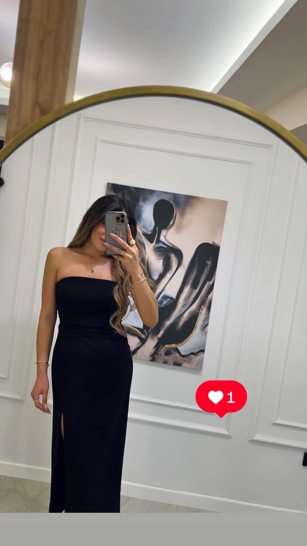 Straplez Elbise - Siyah Renk