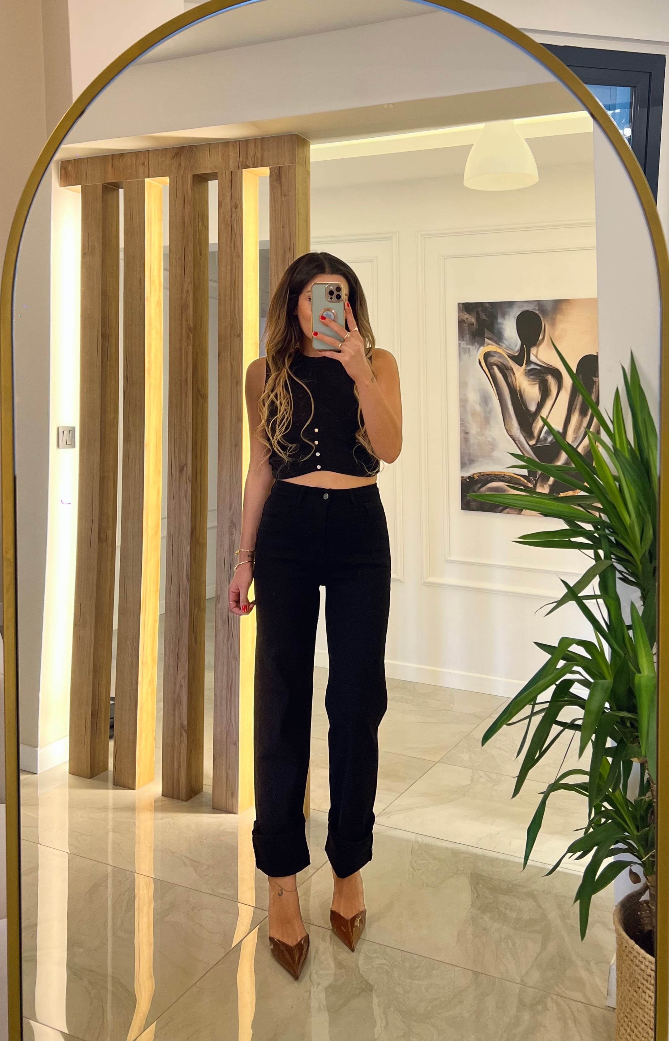 Siyah Wide Leg Jean