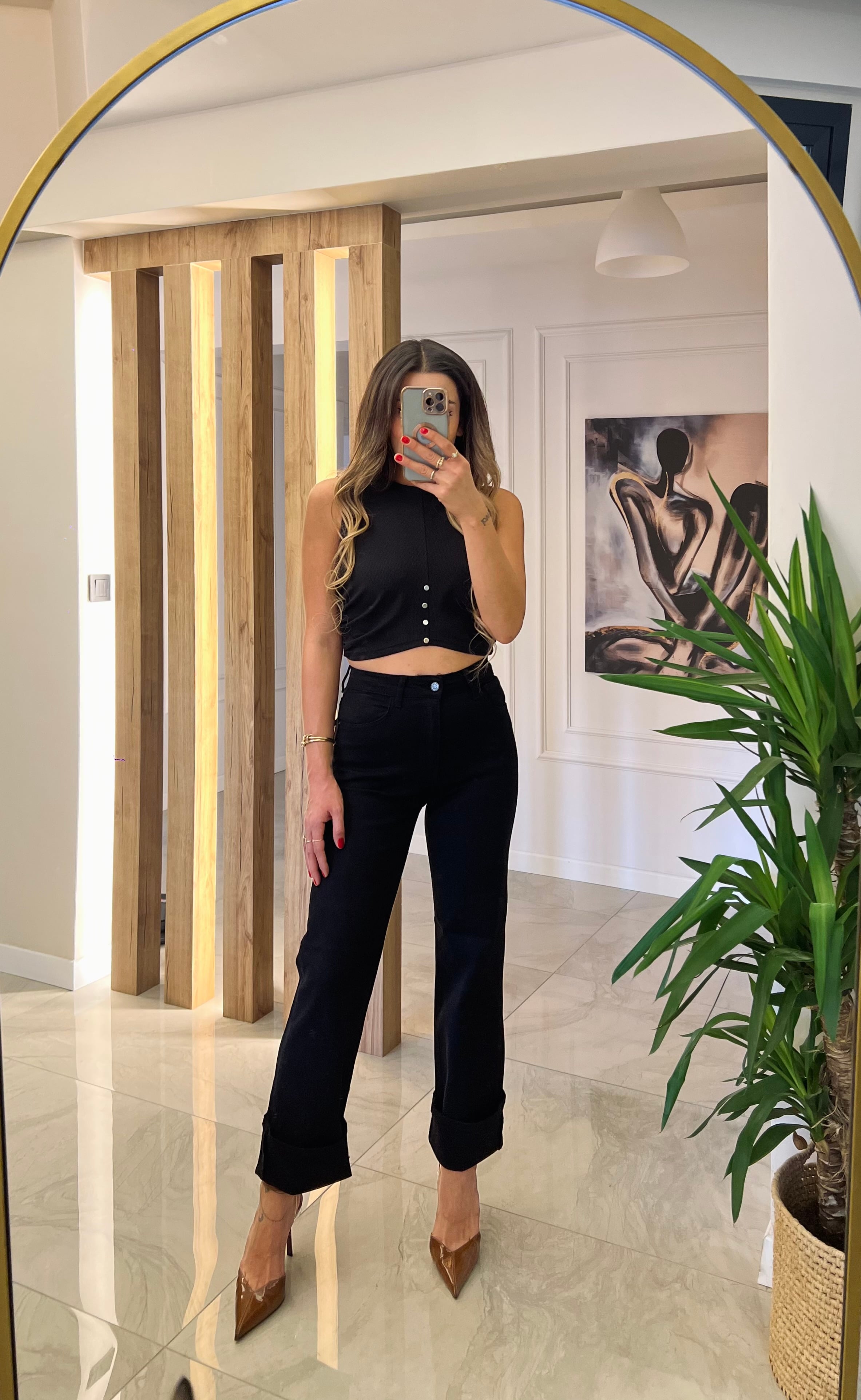 Siyah Wide Leg Jean