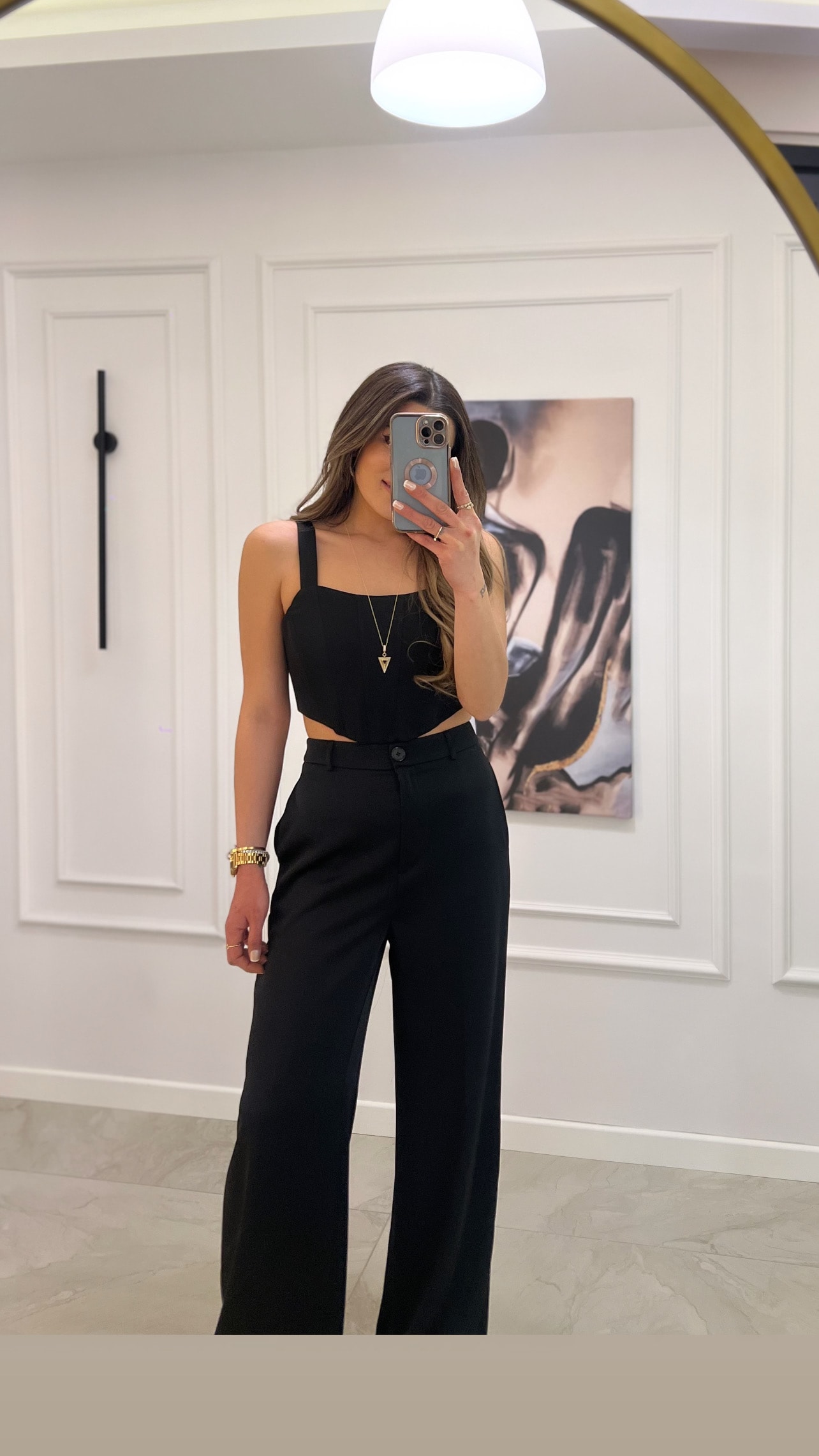 Saten Korse Crop & Saten Pantolon