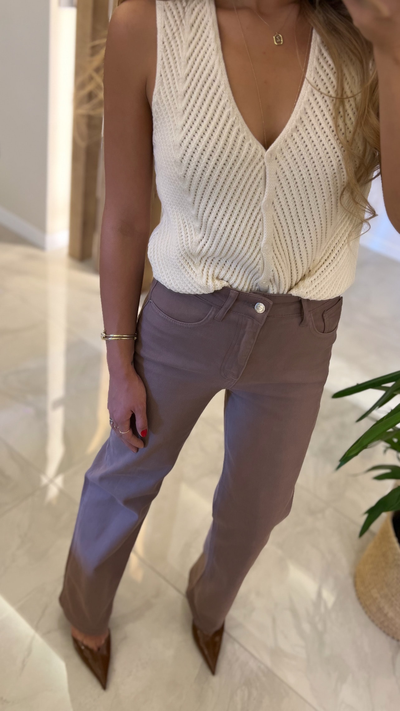 Kahve Wide Leg Jean