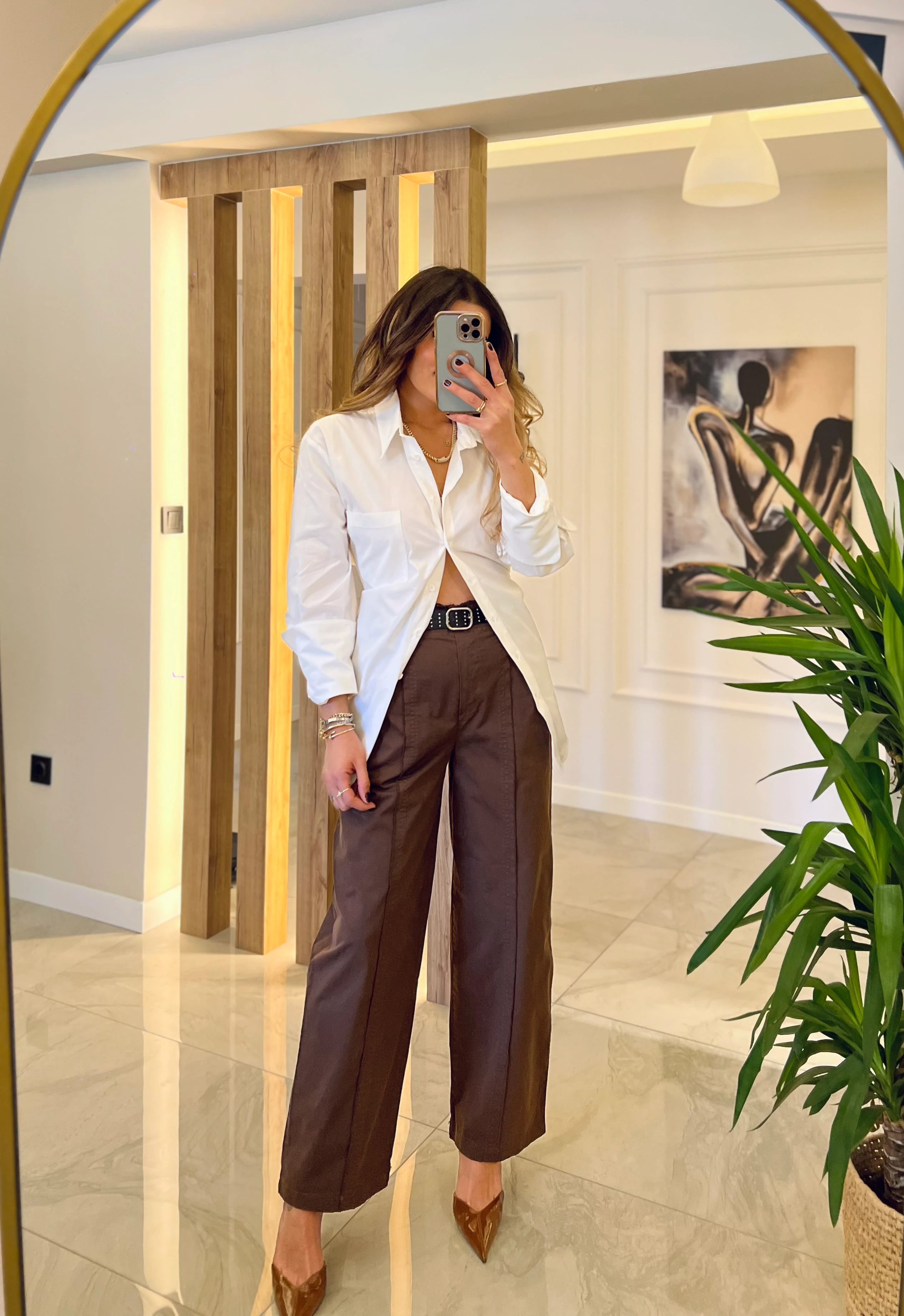 Kemerli Acı Kahve Pants