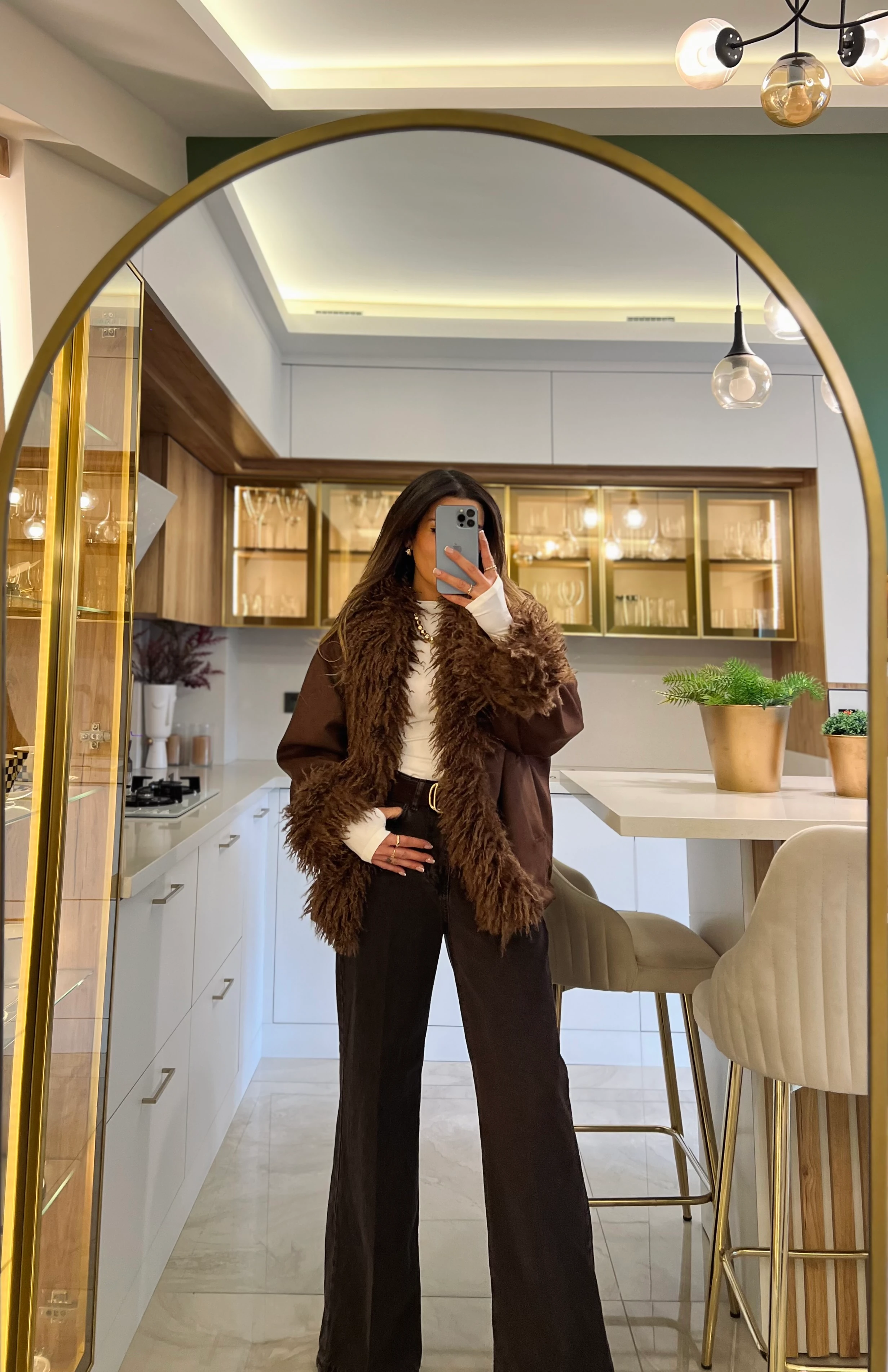 Kürk Detay Süet Palto