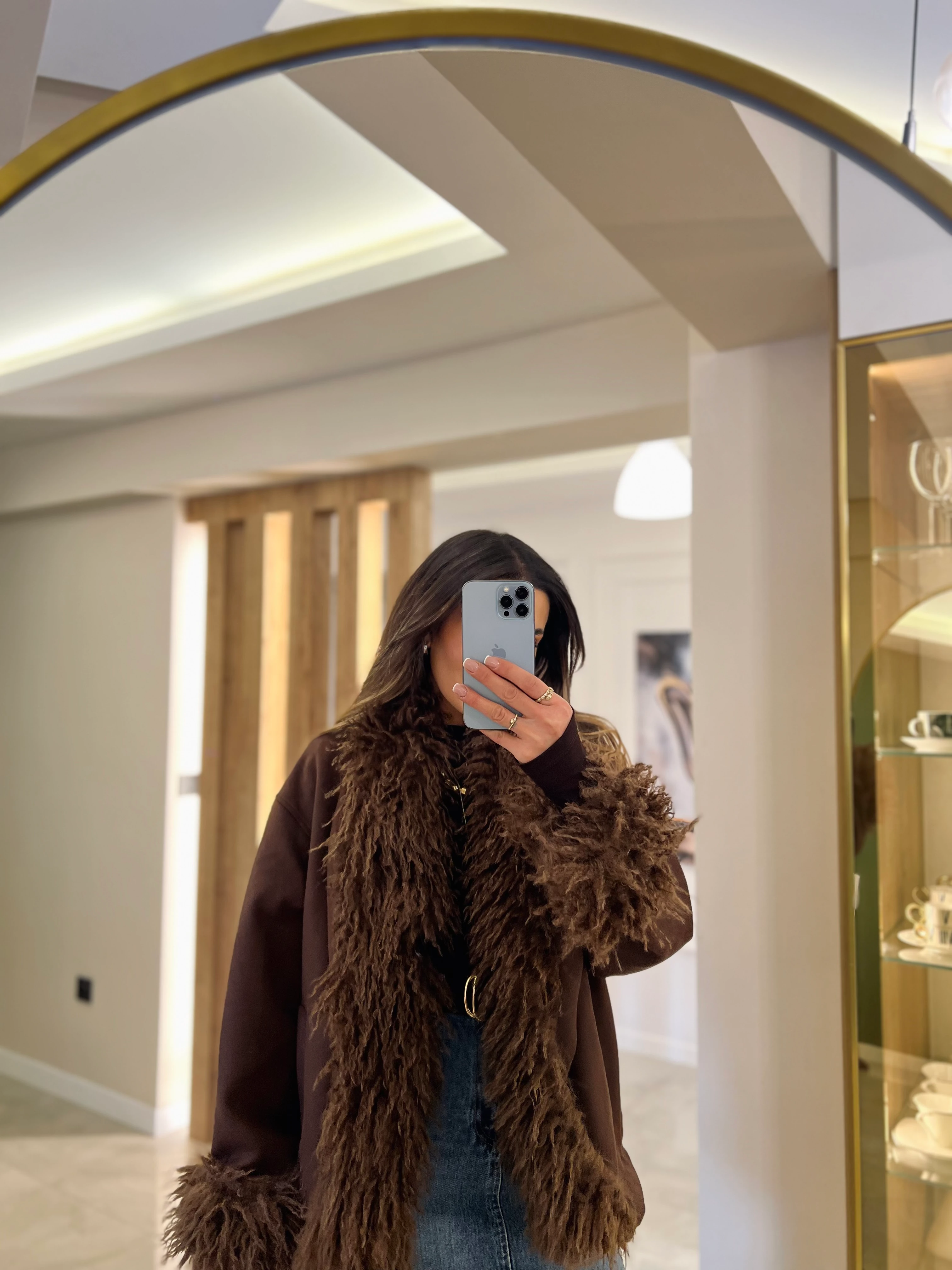 Kürk Detay Süet Palto