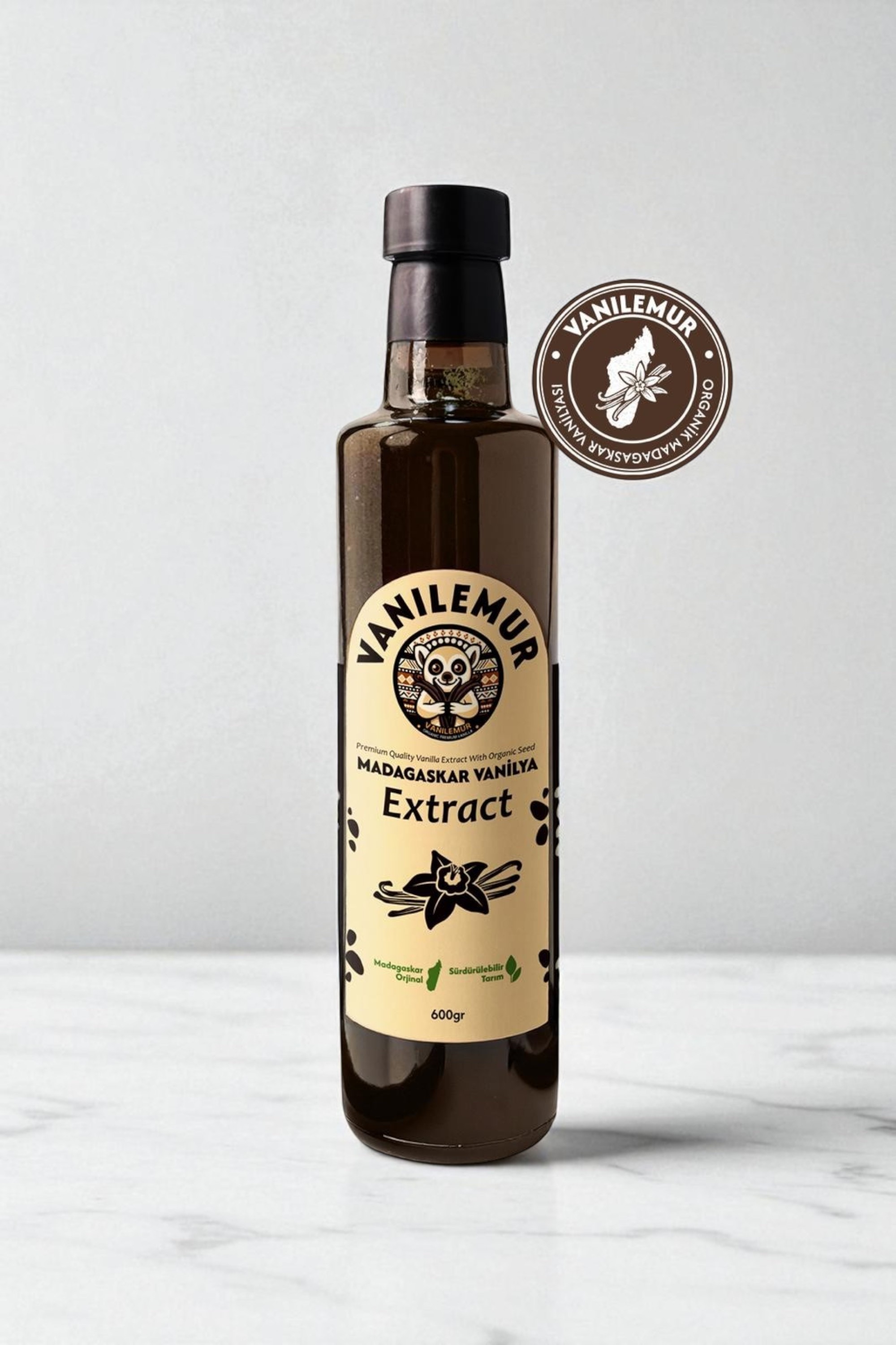 Vanilemur Tohumlu Vanilya Extract'ı Premium Vanilya Özütü 600GR