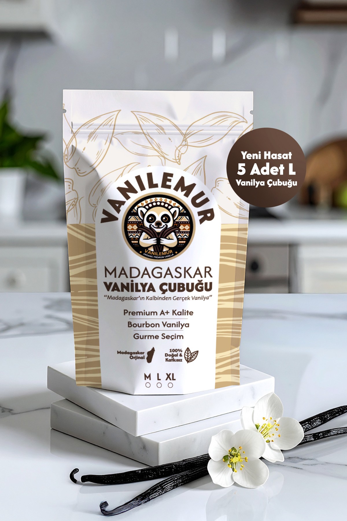 Vanilya Çubuğu 5 Adet (Yeni Hasat) Madagaskar Vanilyası [L]