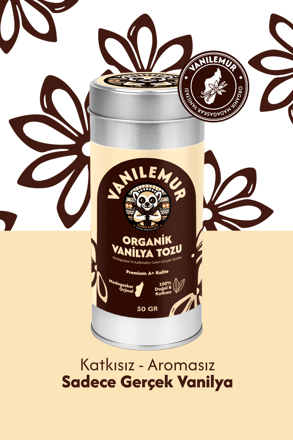 Vanilemur Organik Vanilya Tozu 50g – Saf, Doğal ve Aromatik Lezzet