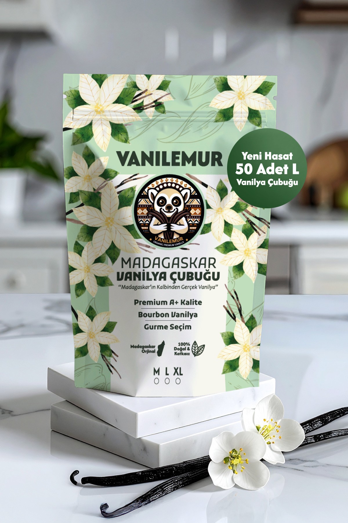 Vanilya Çubuğu 50 Adet (Yeni Hasat) Madagaskar Vanilyası [L]