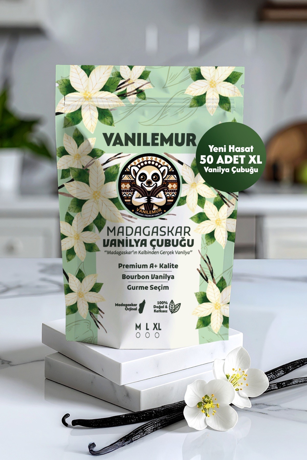 Vanilya Çubuğu 50 Adet (Yeni Hasat) Madagaskar Vanilyası [XL]