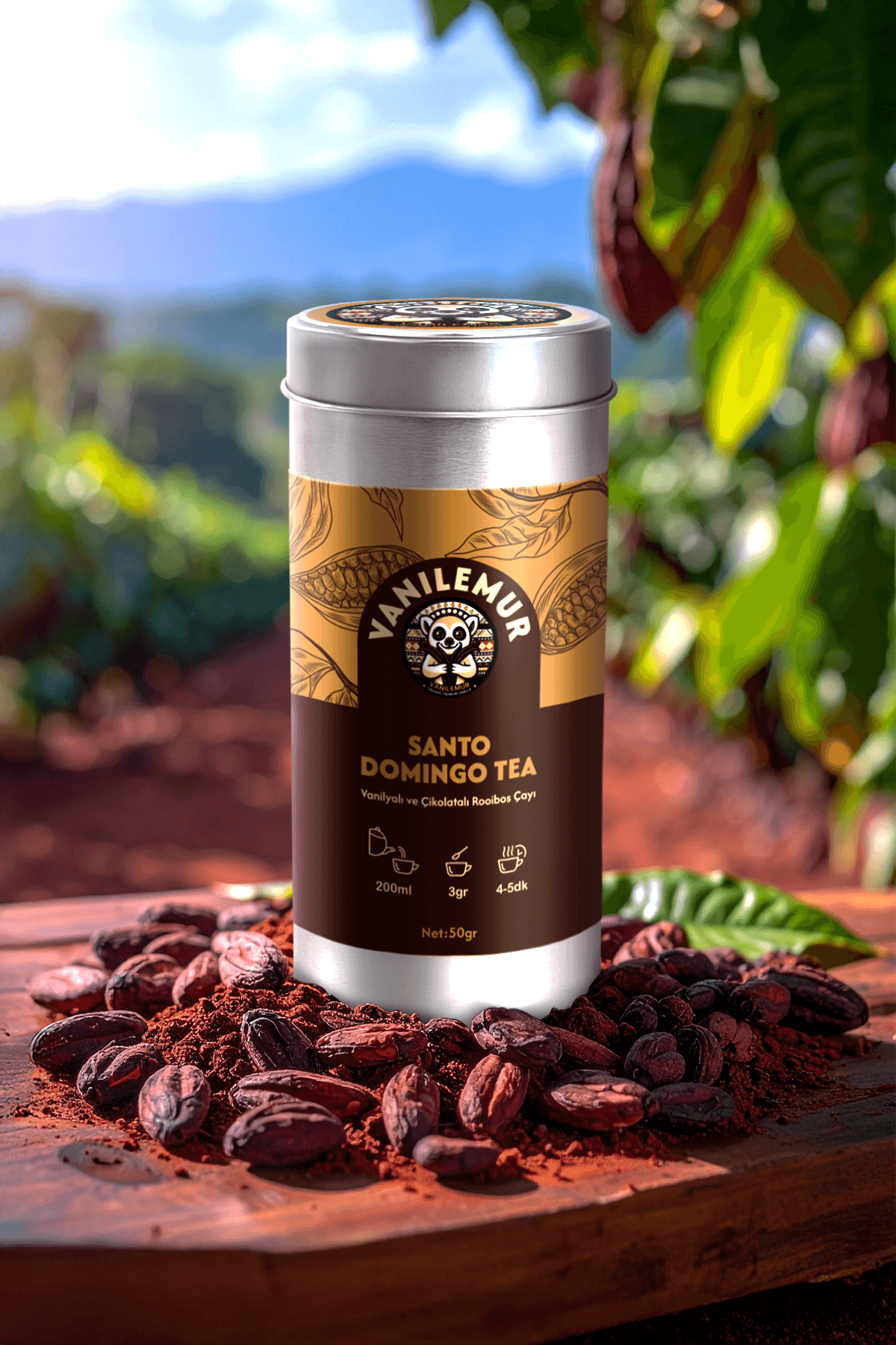Vanilemur Rooibos Çikolata & Vanilya Çayı 50g – Doğal Aromalı, Kafeinsiz Keyif