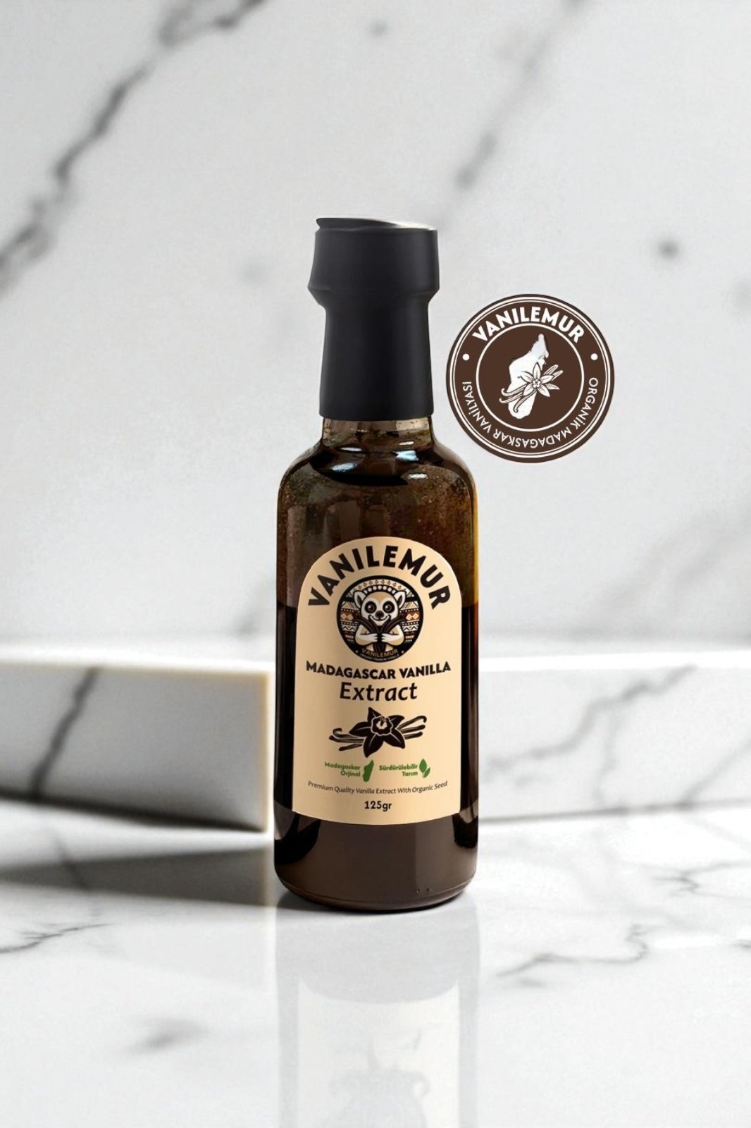 Vanilemur Tohumlu Vanilya Extract'ı Premium Vanilya Özütü 125GR