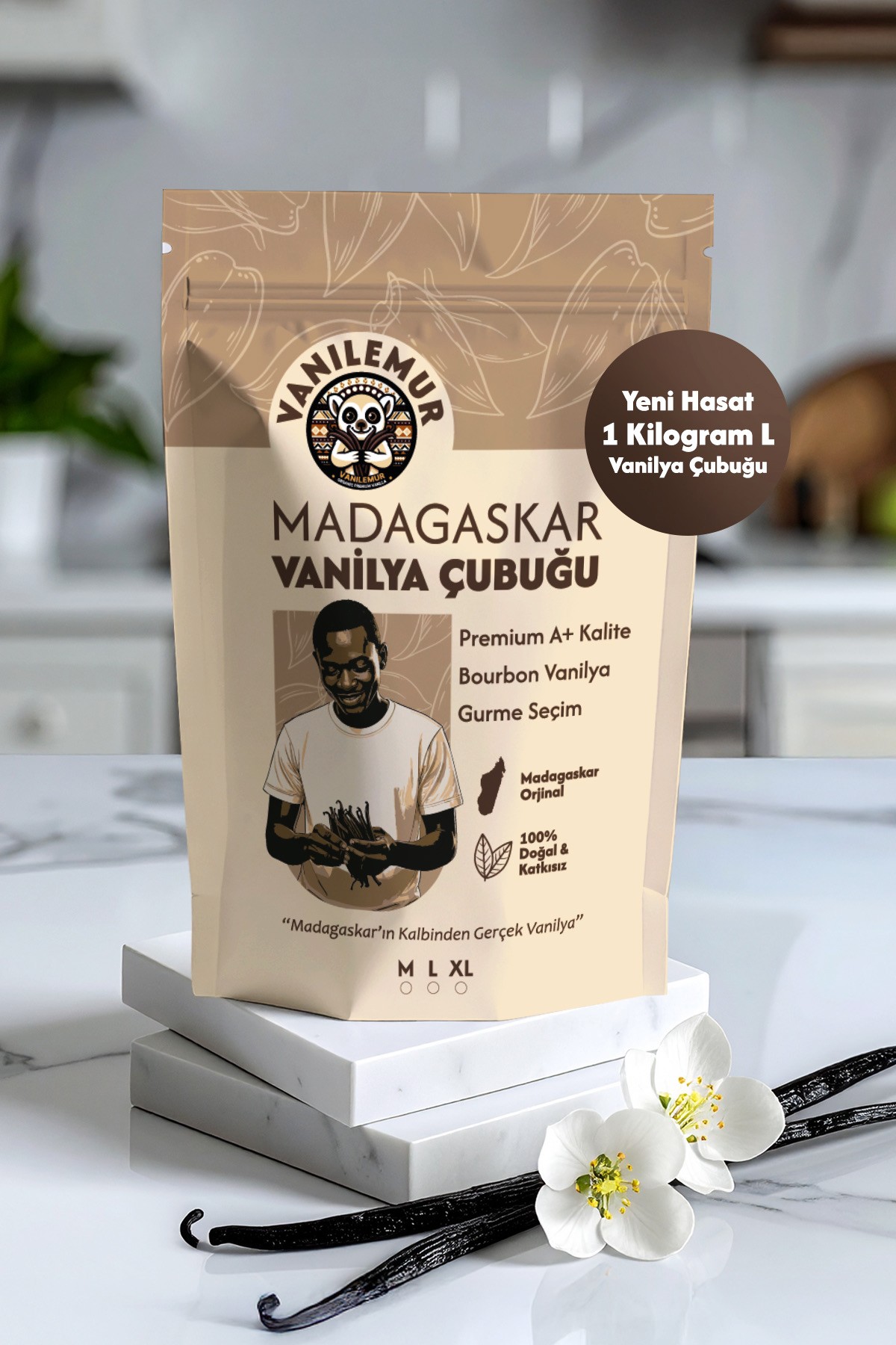 Vanilya Çubuğu 1 KG (Yeni Hasat) Madagaskar Vanilyası [L] 