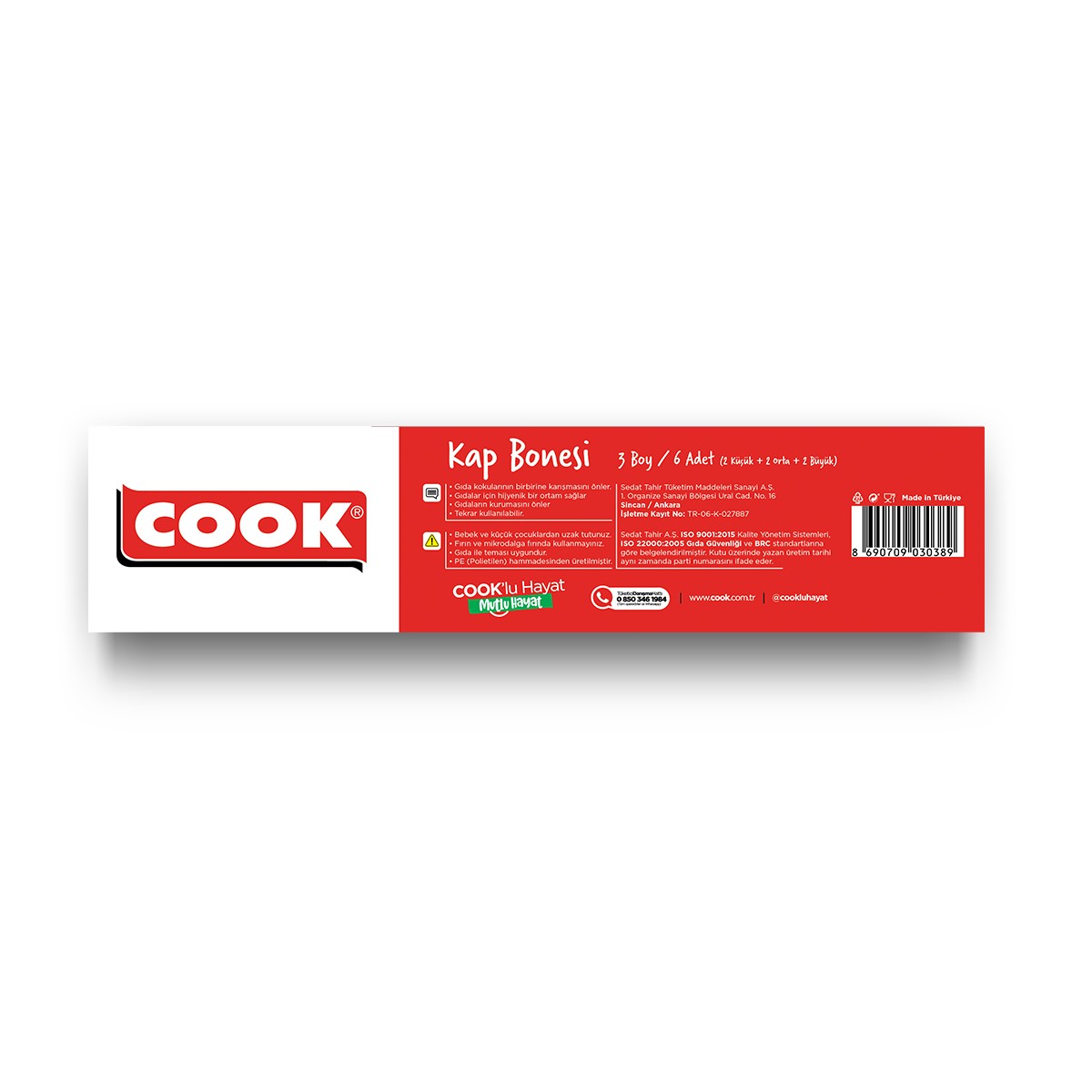 COOK Kap Bonesi - 3 Boy 6 Adet