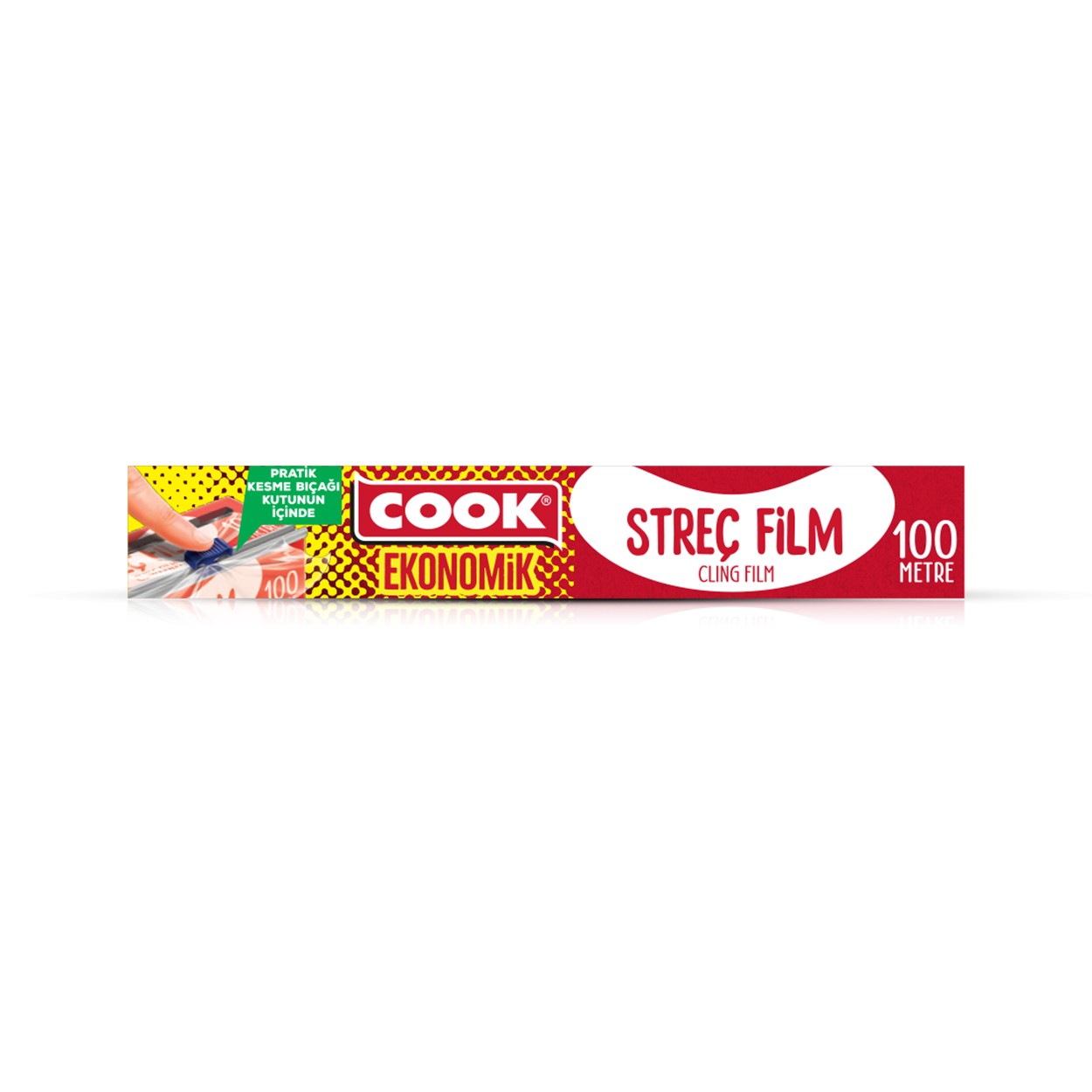 COOK Ekonomik Streç Film 100 mt Kayar Bıçak Hediyeli