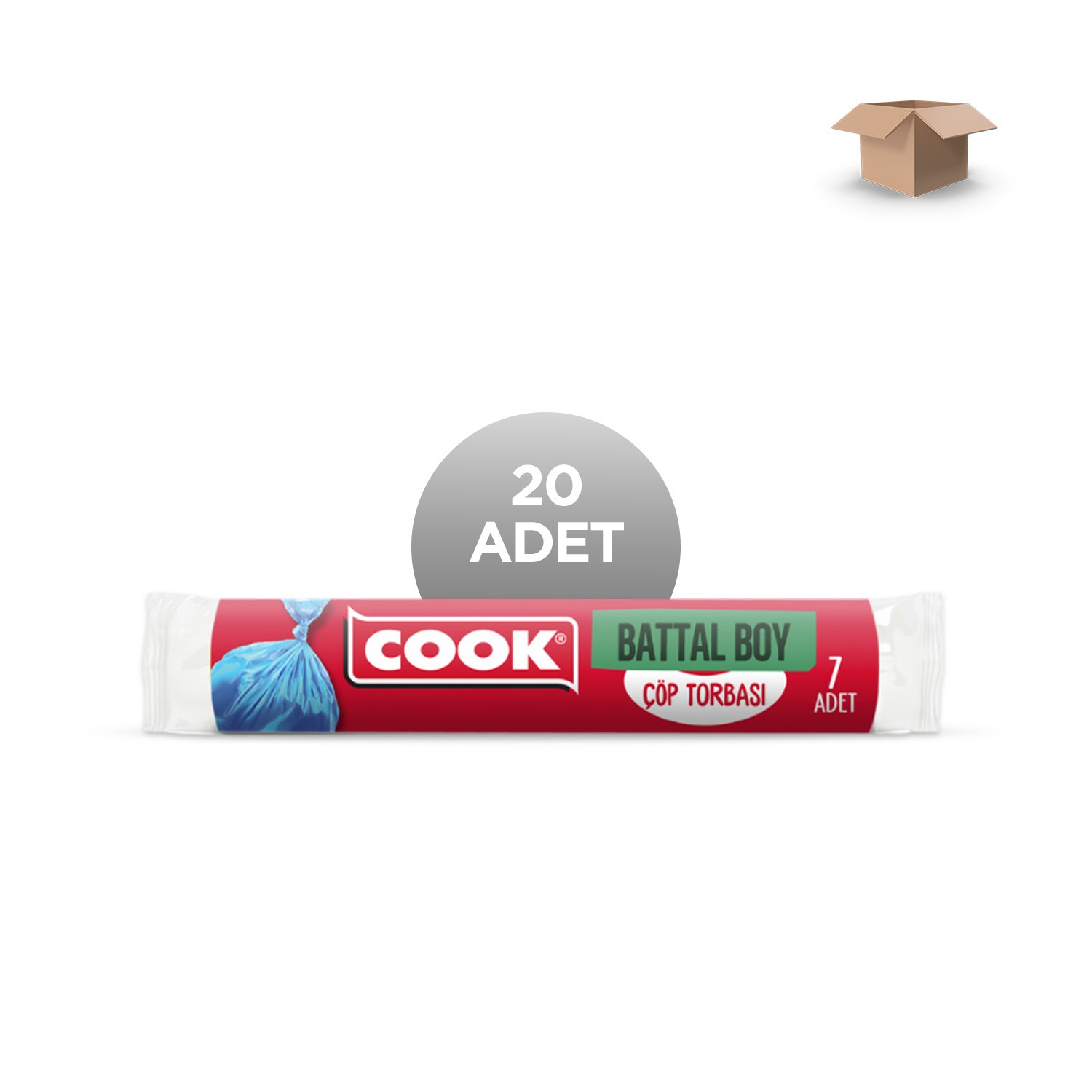 COOK Toptan Battal Boy Çöp Torb. 72 x 95 cm. 7'li rulo Koli İçi 20'li