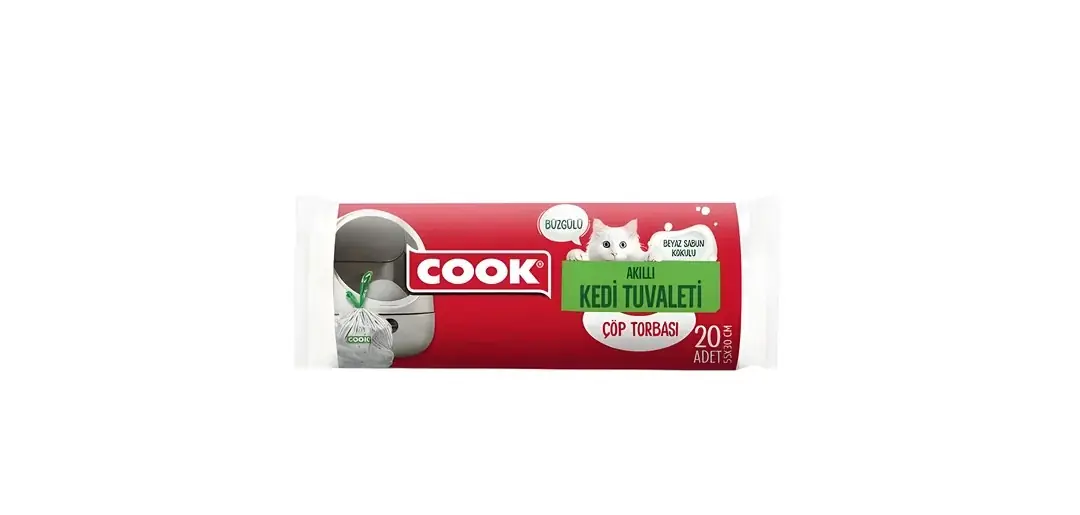 COOK Akıllı Kedi Tuvaleti Büzgülü Sabun Kokulu Çöp Torbası - 20 Yaprak