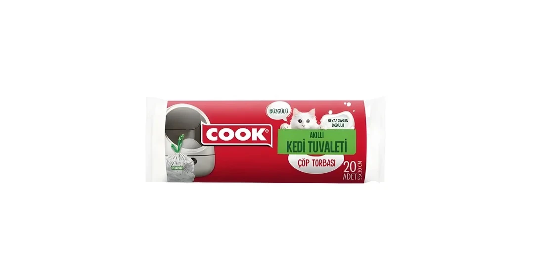 COOK Akıllı Kedi Tuvaleti Büzgülü Sabun Kokulu Çöp Torbası  - 20 Yaprak