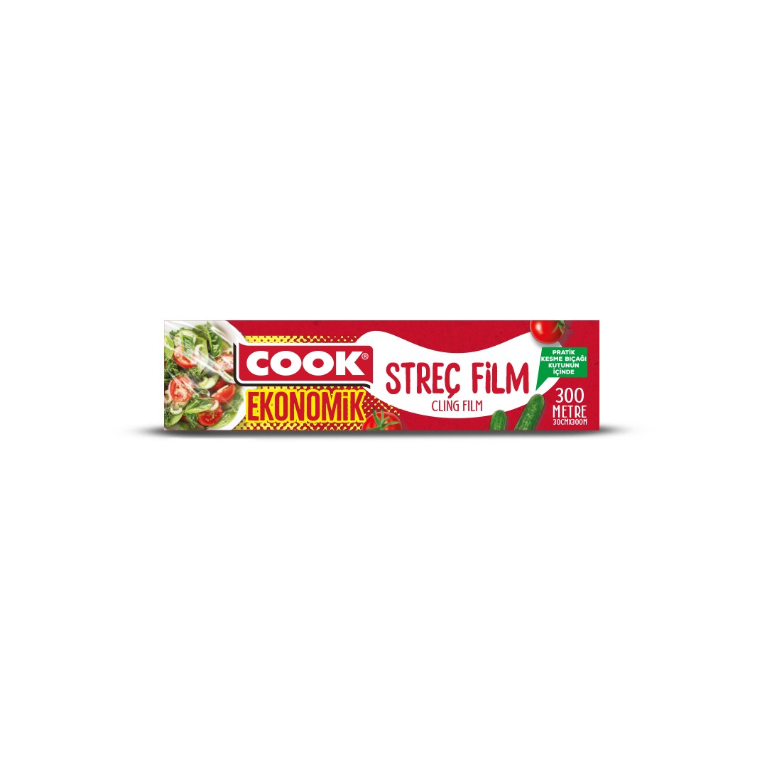 COOK EDT Streç Film PE Sarı ( 30 CM X 300 m ) 8 Mic Kutulu