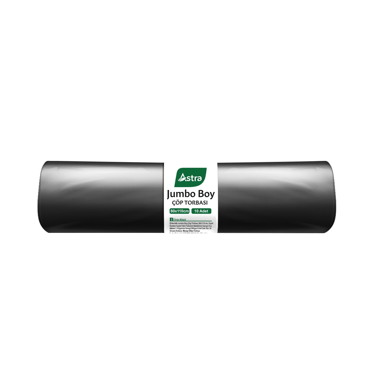 ASTRA EDT Jumbo Siyah Çöp Torbası ( 80 CM. X 110 CM. ) 10 Adet