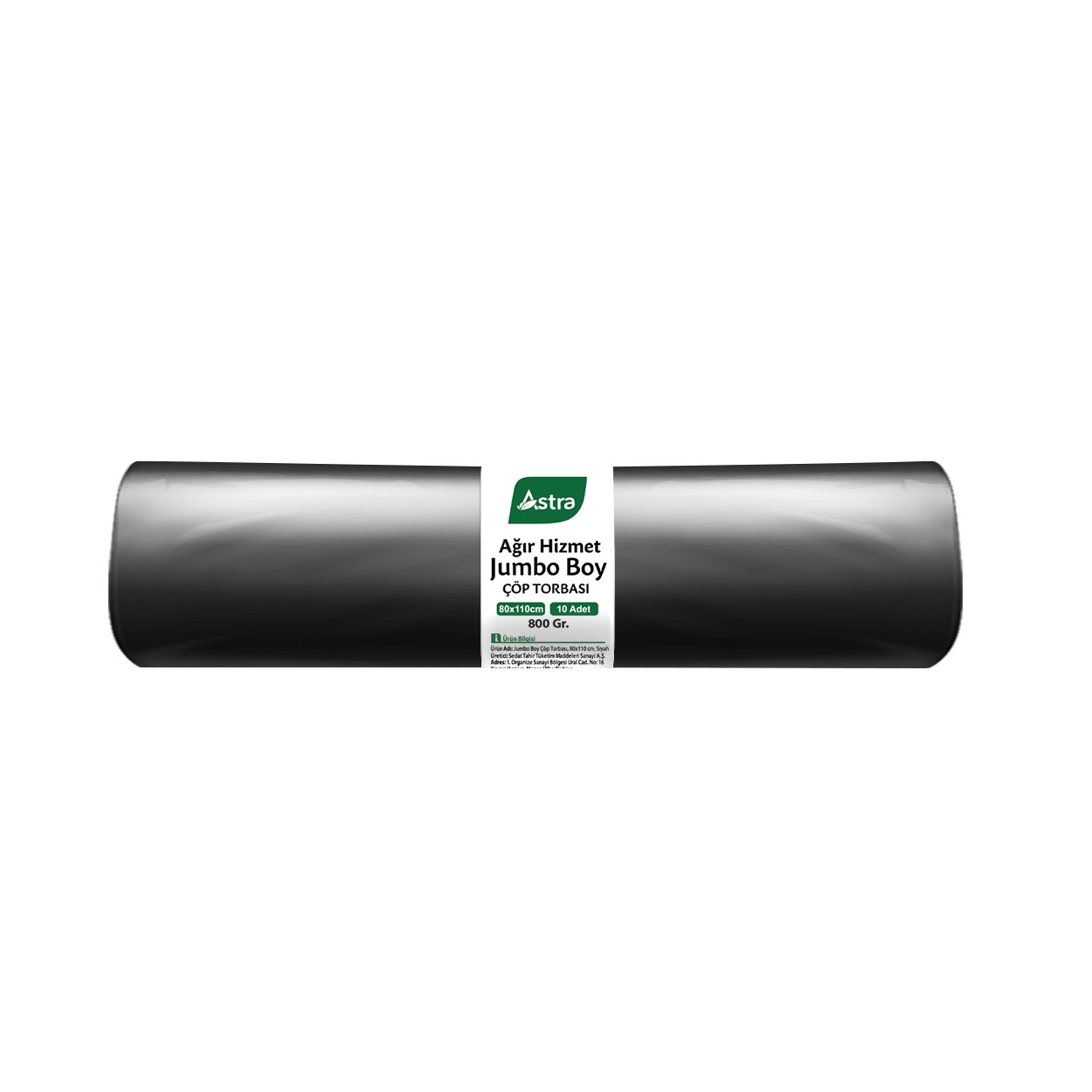 ASTRA EDT Ağır Hizmet 800 Gr. Jumbo Çöp Torbası Siyah ( 80 CM. x 110 CM. ) 10 Adet