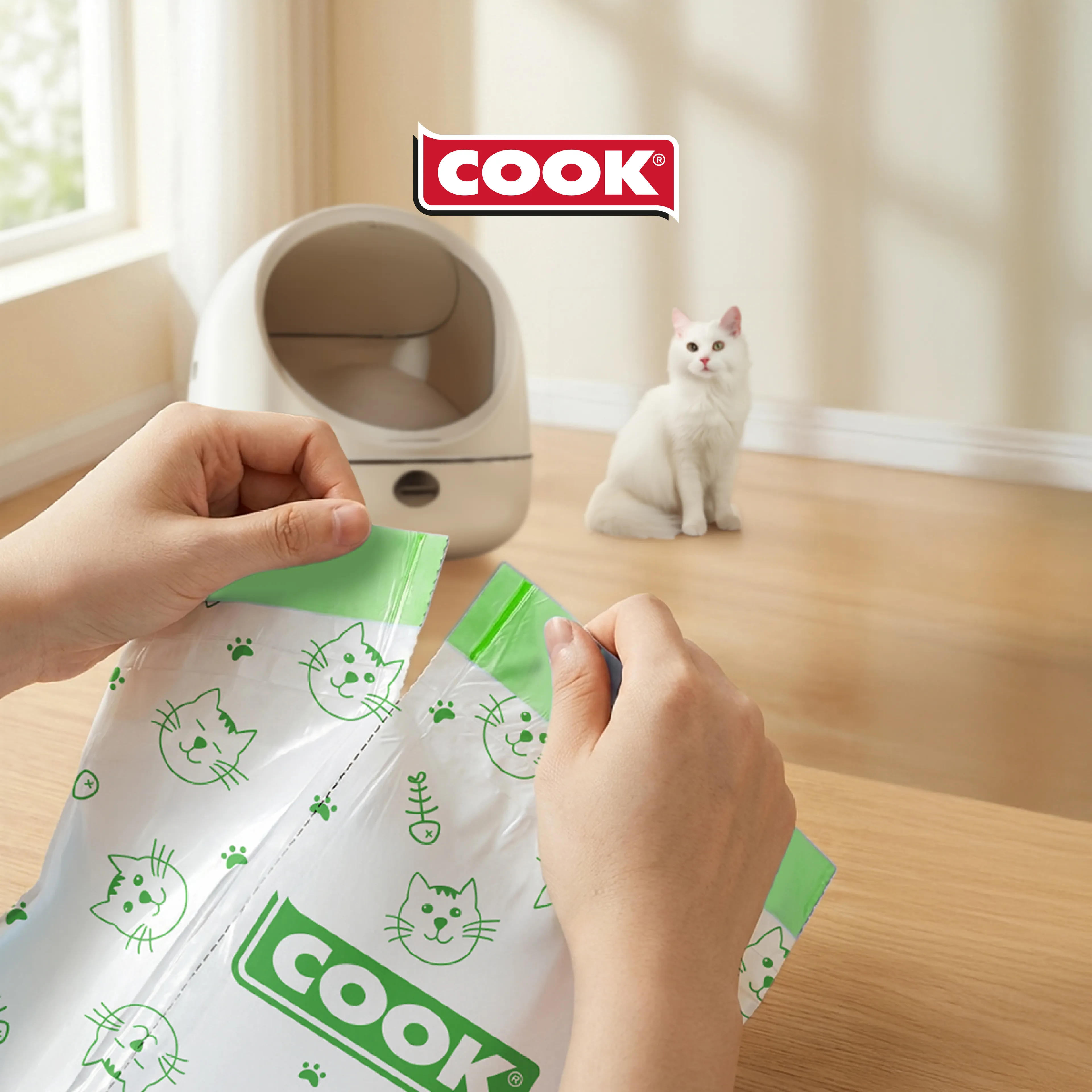 COOK Akıllı Kedi Tuvaleti Büzgülü Sabun Kokulu Çöp Torbası  - 20 Yaprak