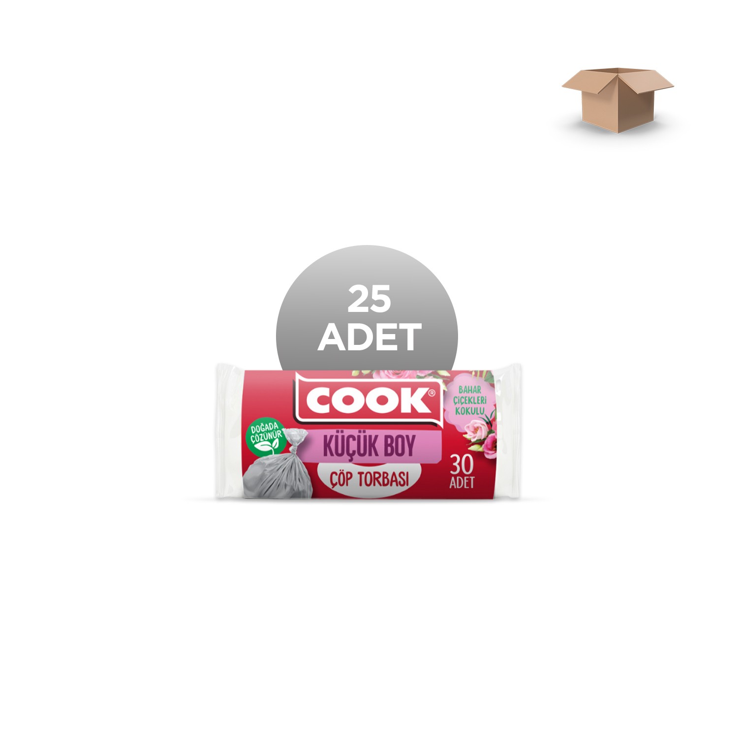 COOK Toptan Küçük Boy Çöp Torb. 40x47cm Bahar Çiçekleri 30'lu - Koli İçi 25'li
