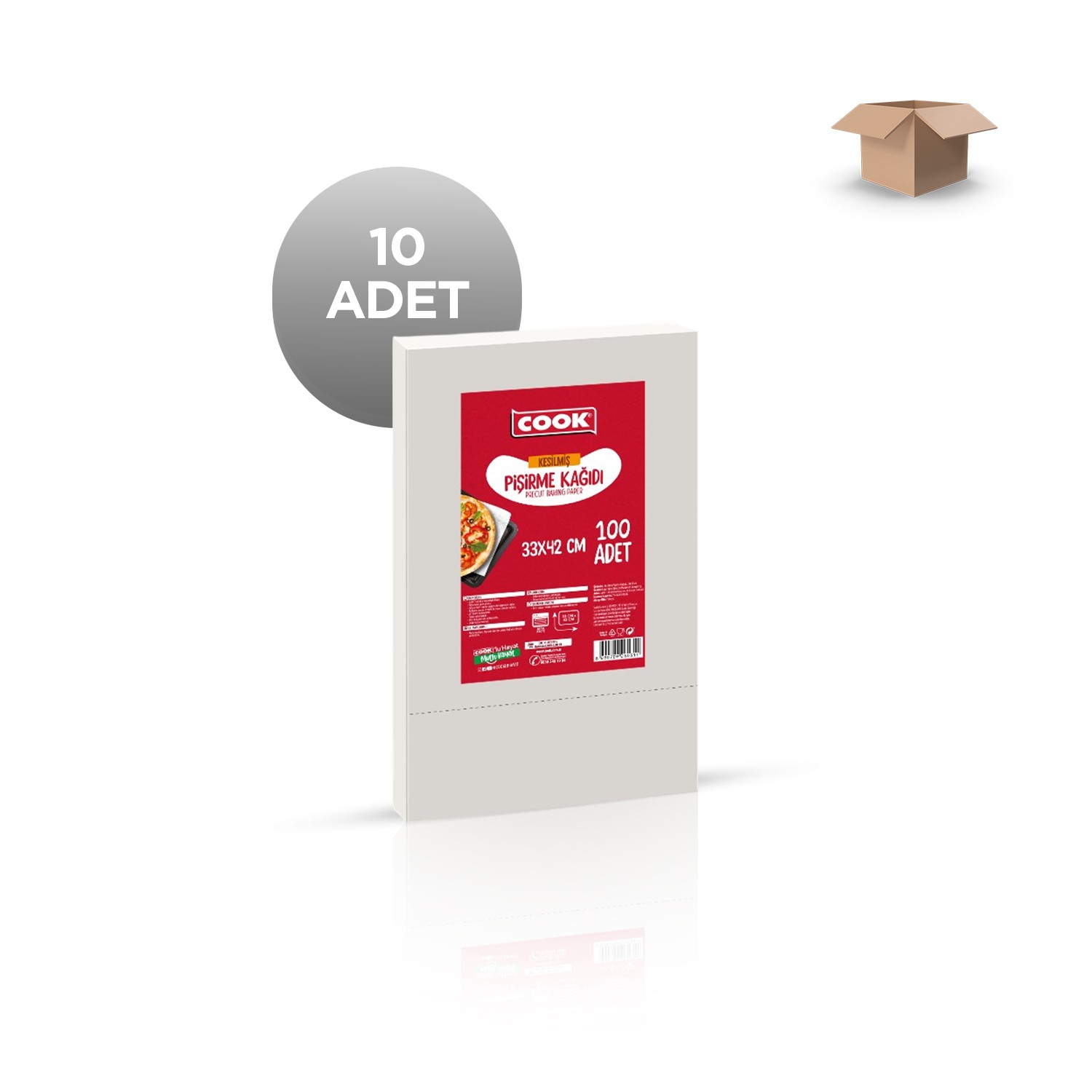 COOK Toptan EDT Kesilmiş Pişirme Kağıdı 33x42cm 100'lü - Koli İçi 10'lu