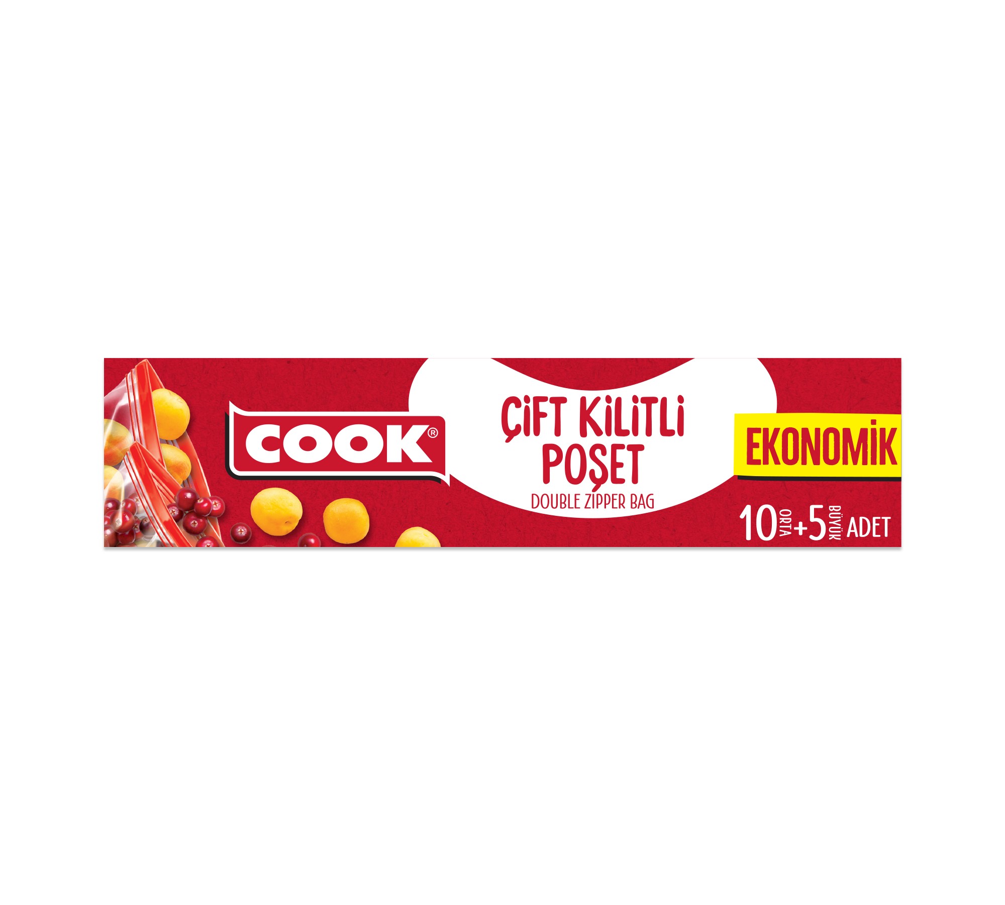 COOK Eko Kilitli Poşet - 2 Boy 15 Adet