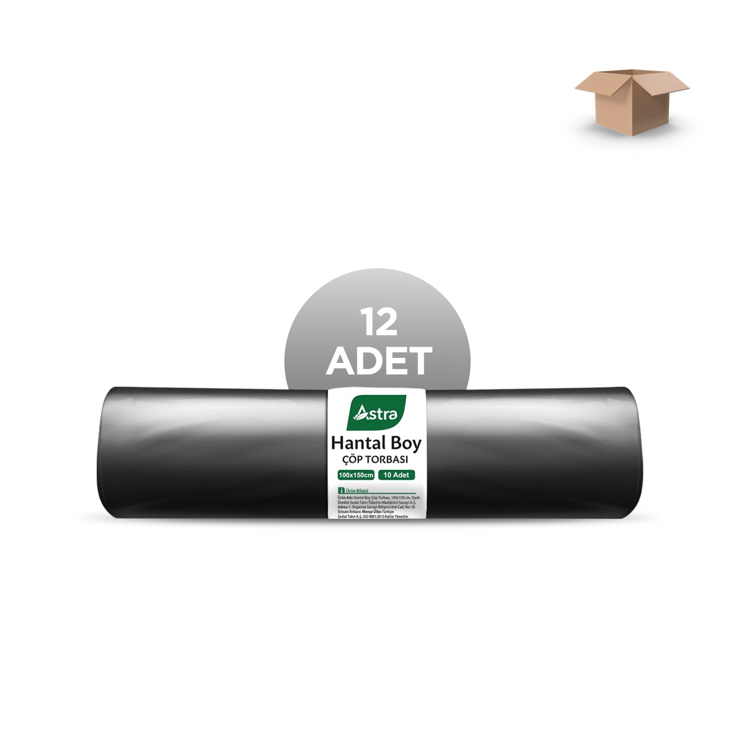 ASTRA Toptan EDT Hantal Siyah Çöp Torbası 100x150cm 10'lu - Koli İçi 12'li