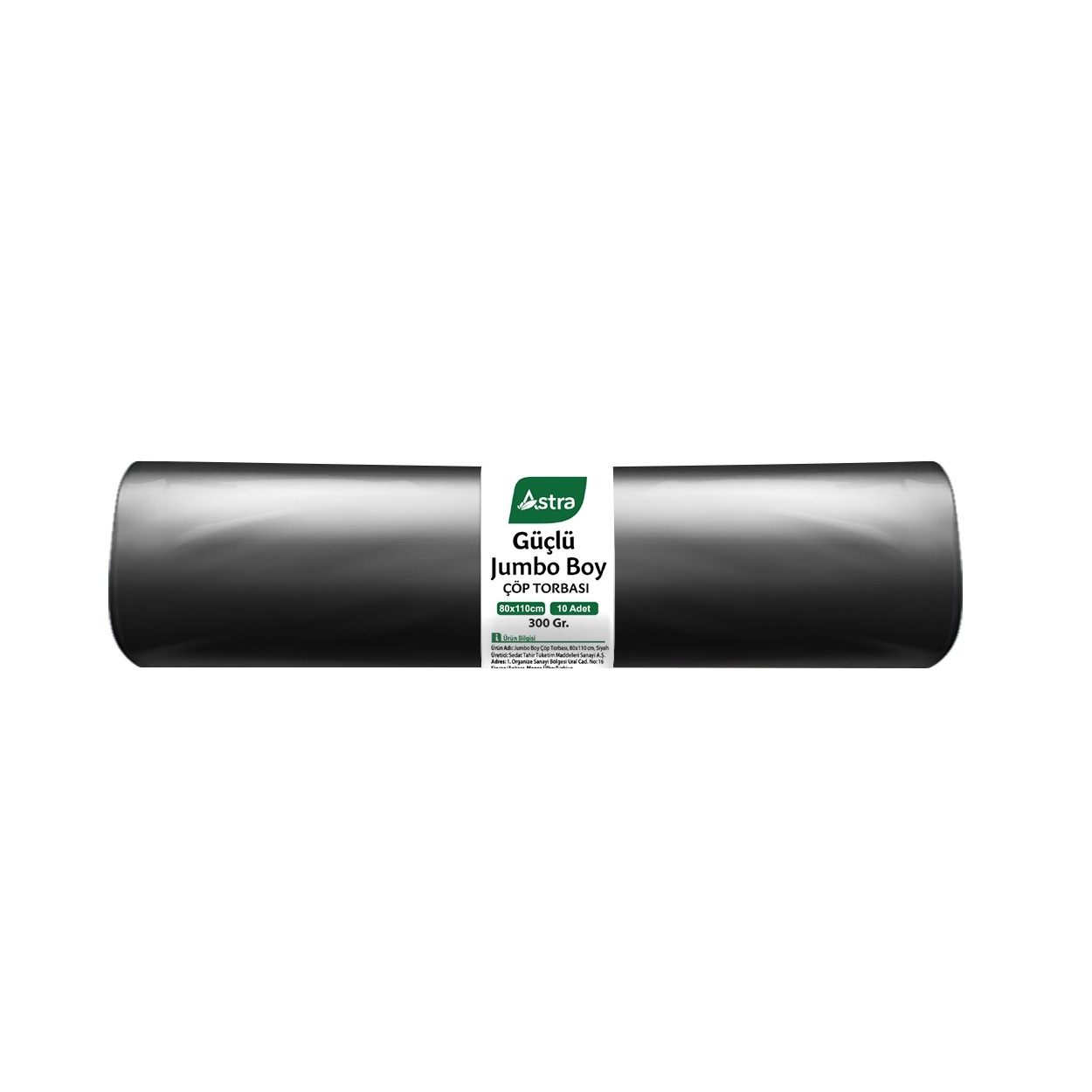 ASTRA EDT Güçlü 300 Gr. Jumbo Çöp Torbası Siyah ( 80 CM. x 110 CM. ) 10 Adet