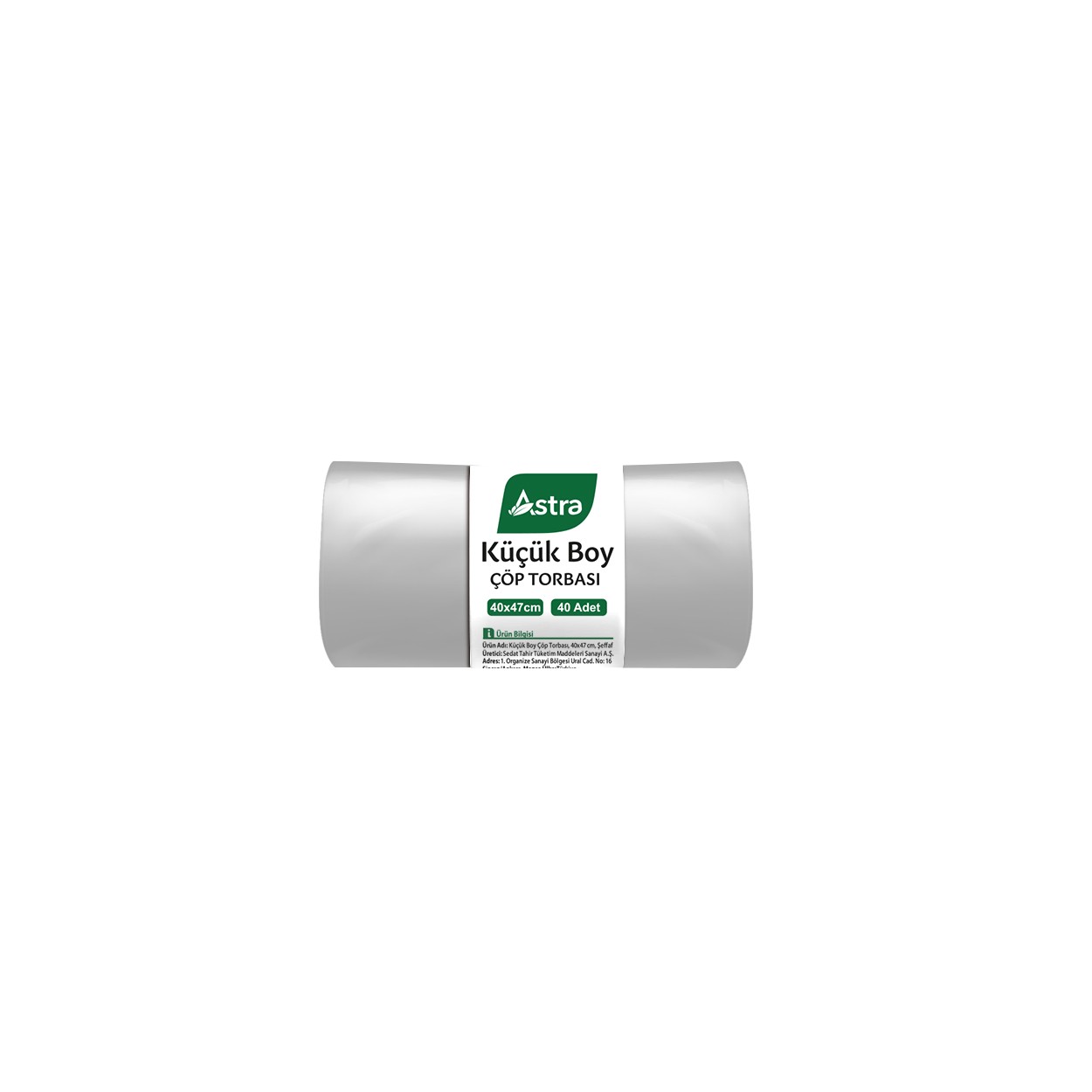 ASTRA EDT Küçük Çöp Torbası Şeffaf ( 40 CM. x 47 CM. ) 40 Adet