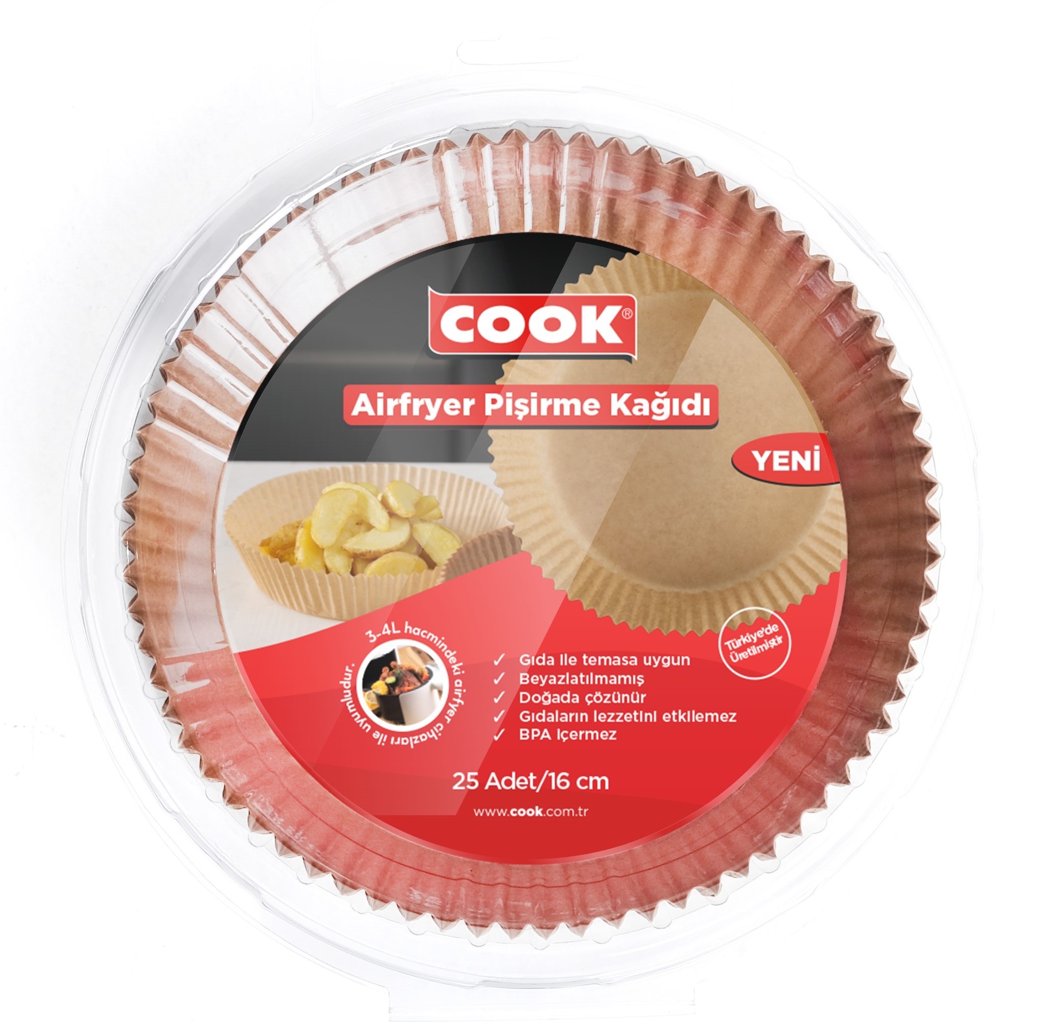 COOK Airfryer Pişirme Kağıdı 25 Adet 16 cm