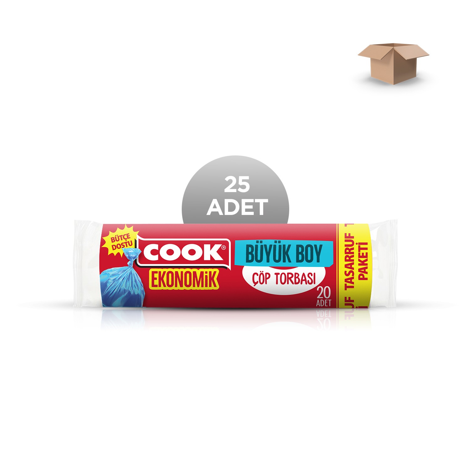 COOK Toptan Ekonomik Büyük Çöp Torbası 65*80cm 20'li - Koli İçi 25'li