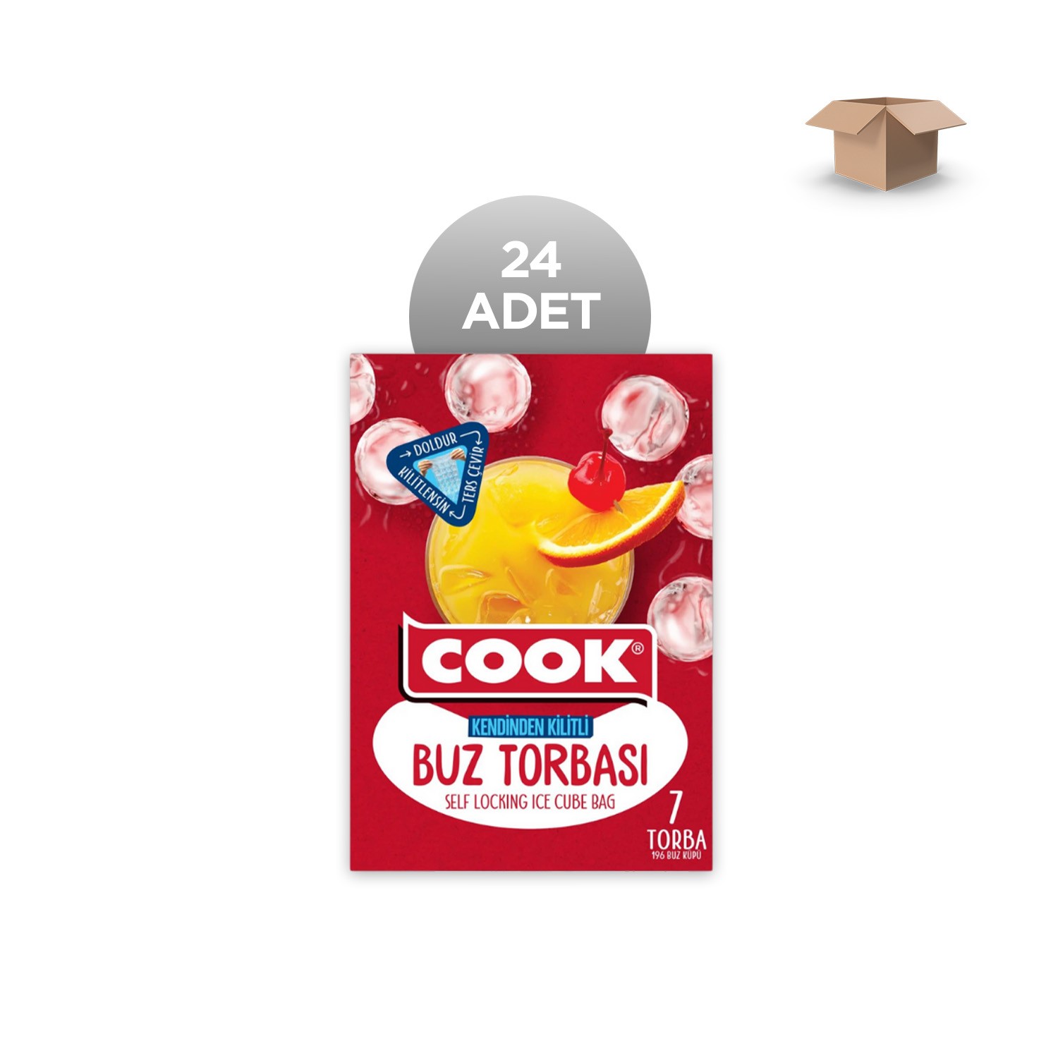 COOK Toptan Kendinden Kilitli Buz Torbası 7 Yp. Koli İçi 24'lü