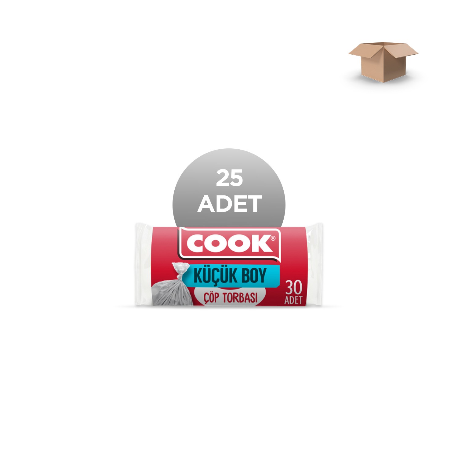COOK Toptan Küçük Boy Çöp Torb. 40x47 cm. 30'lu rulo Koli İçi 25'li