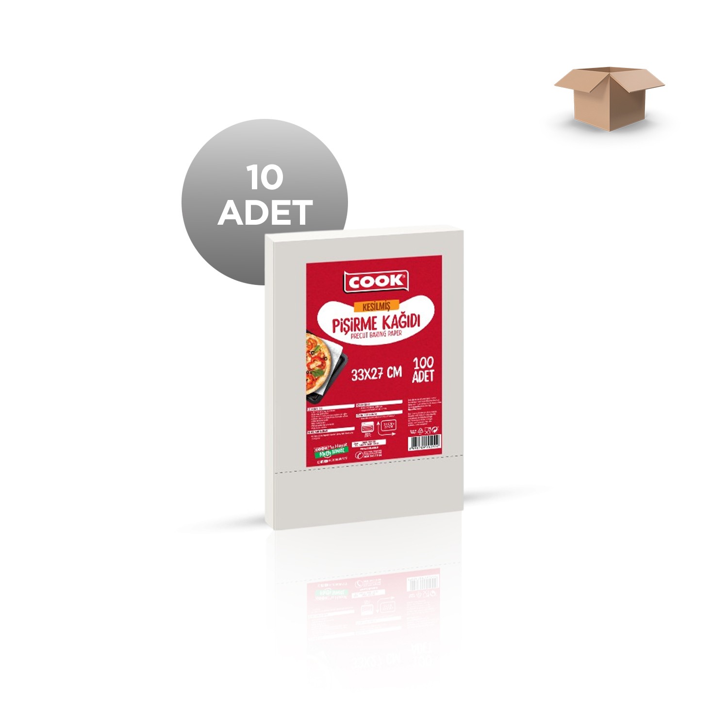 COOK Toptan EDT Kesilmiş Pişirme Kağıdı 33x27cm 100'lü - Koli İçi 10'lu