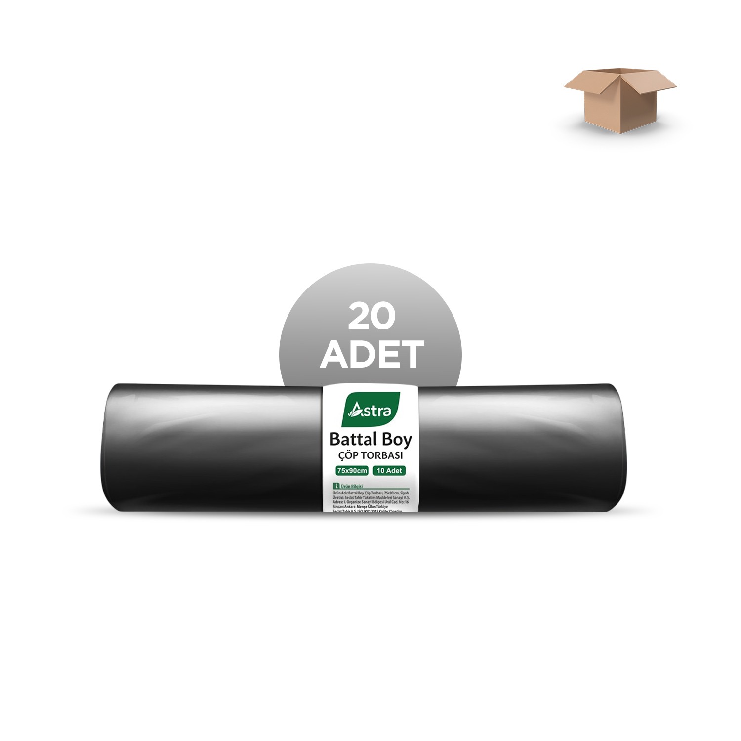 ASTRA Toptan EDT Jumbo Siyah Çöp Torbası 80x110cm 10'lu - Koli İçi 20'li