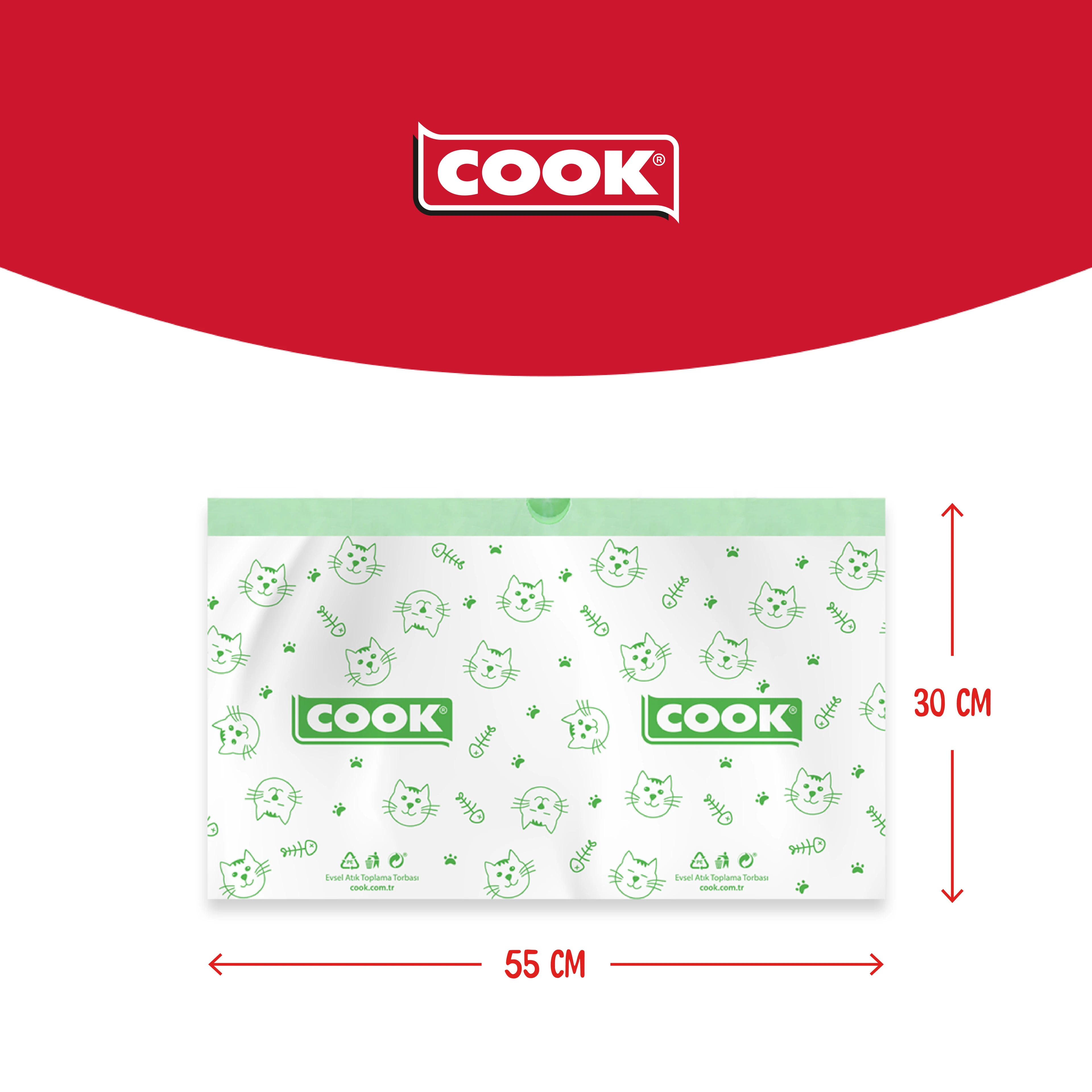 COOK Akıllı Kedi Tuvaleti Büzgülü Sabun Kokulu Çöp Torbası  - 20 Yaprak