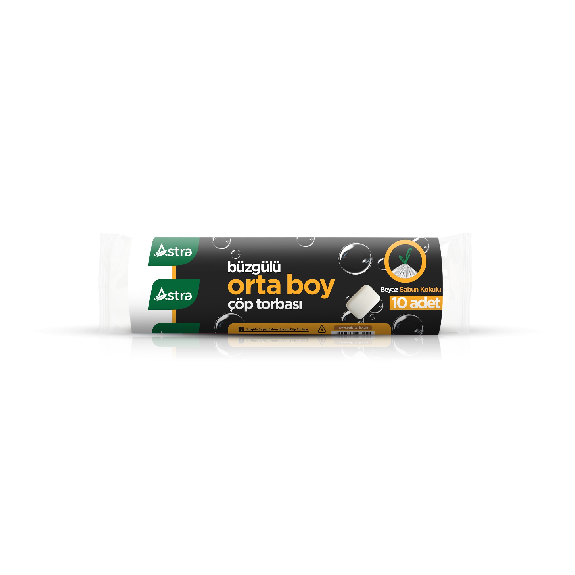 ASTRA Büzgülü Çöp Torbası - Orta Boy Sabun Kokulu 10'lu