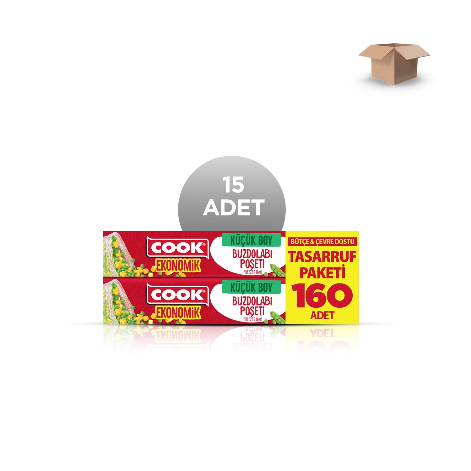 COOK Toptan Ekonomik Küçük Buzdolabı Poşeti 20x30 cm 160'lı - Koli İçi 15'li